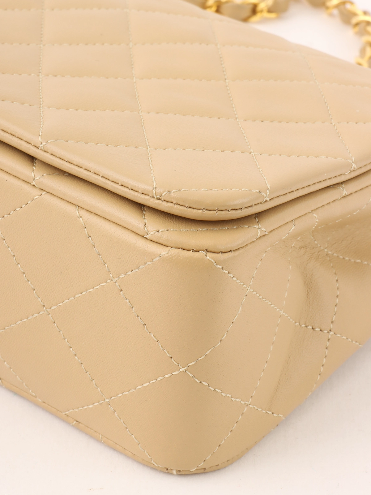 CHANEL 1990年頃製 フルフラップチェーンバッグ23cm ベージュ