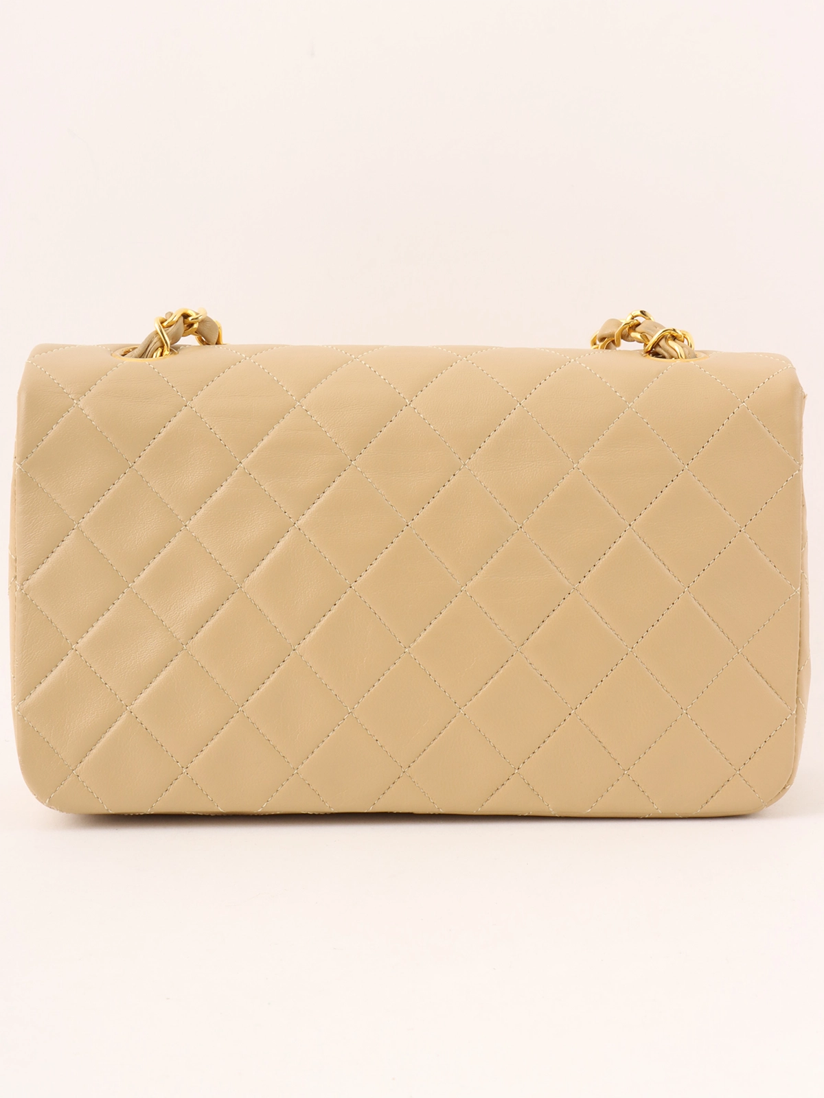 CHANEL 1990年頃製 フルフラップチェーンバッグ23cm ベージュ