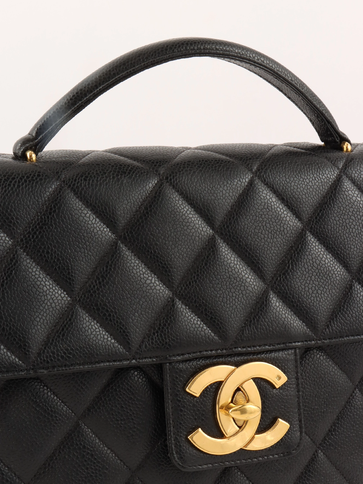 CHANEL キャビアスキン　セット CHANEL 1997年頃製 キャビアスキンCCターンロックブリーフケース