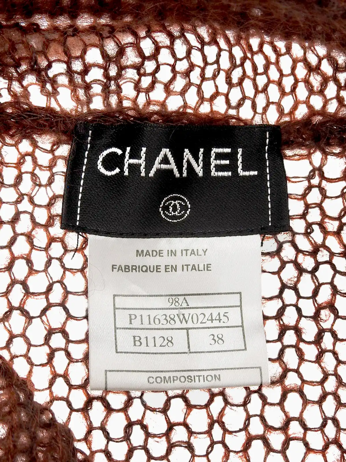 CHANEL 1998年製 モヘアCCマークプレートタートルネックニット