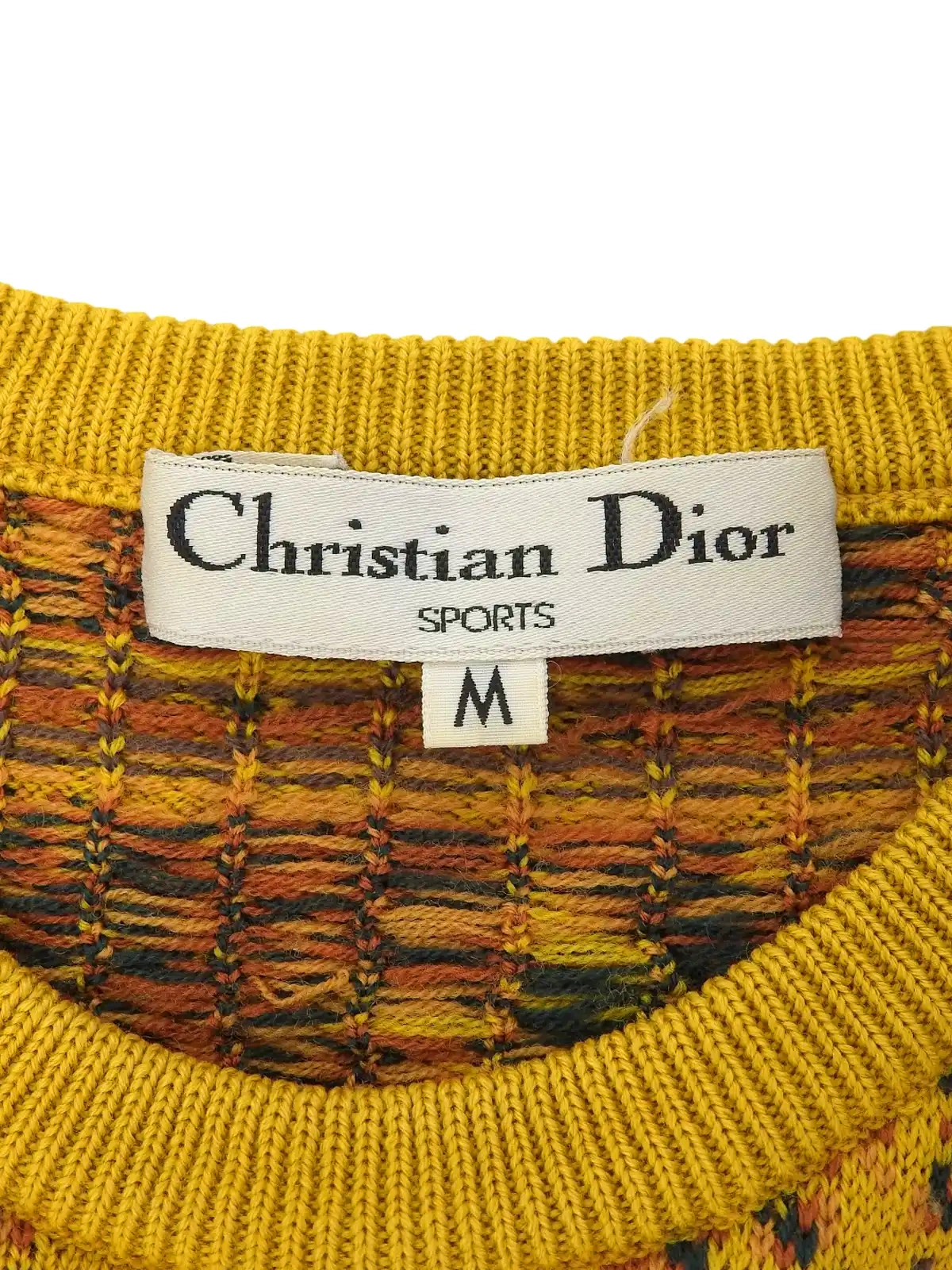 DIOR デザインパターンロングスリーブニットセーター マスタード