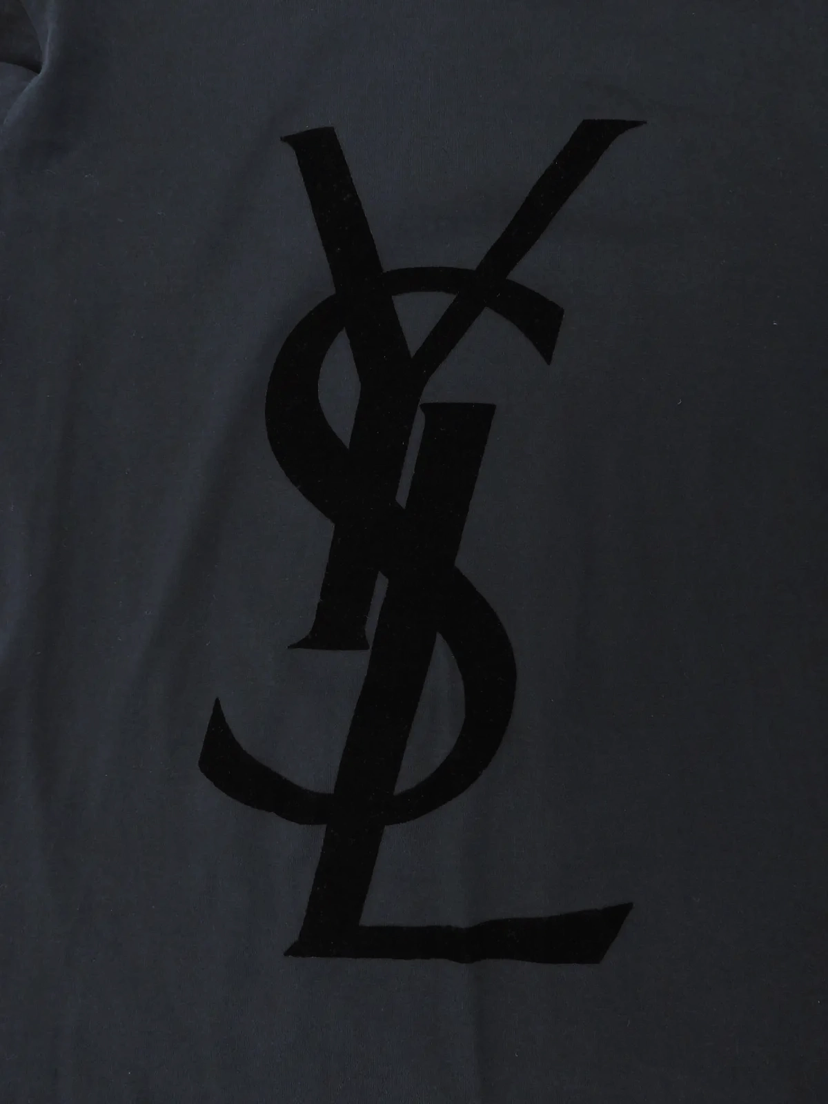 YVES SAINT LAURENT ロゴハーフスリーブトップス ブラック