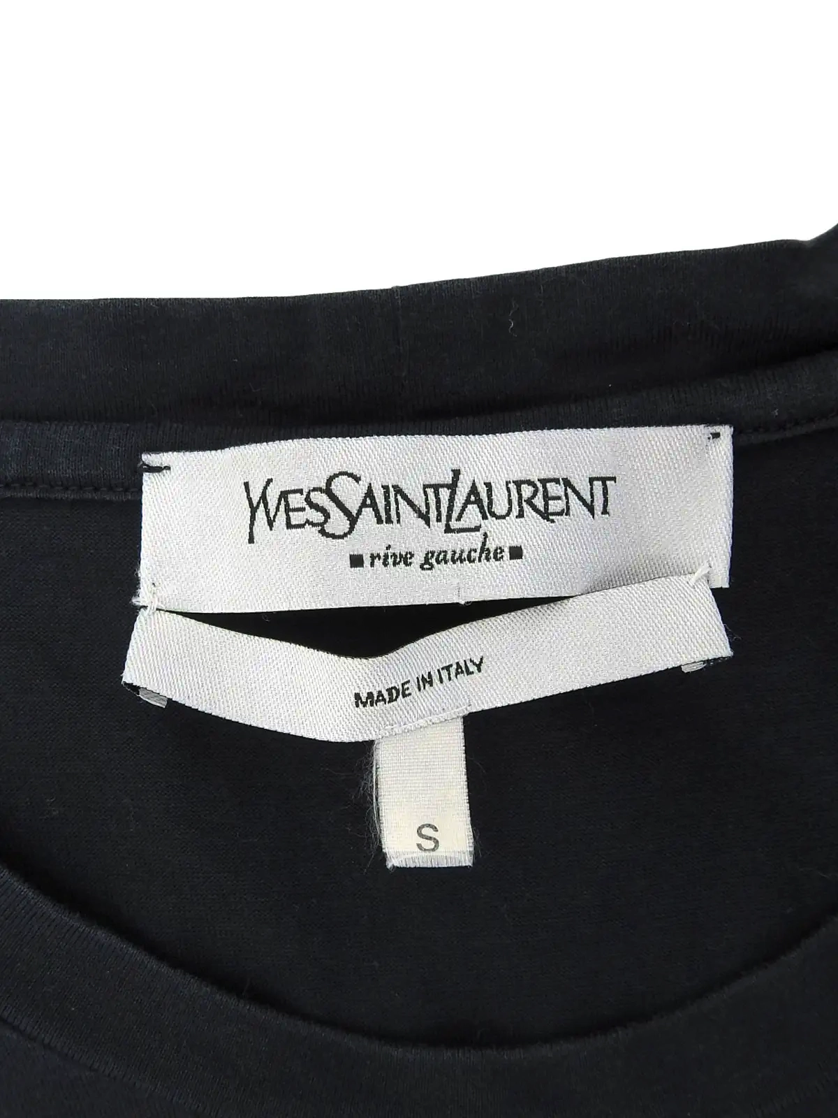 YVES SAINT LAURENT ロゴハーフスリーブトップス ブラック