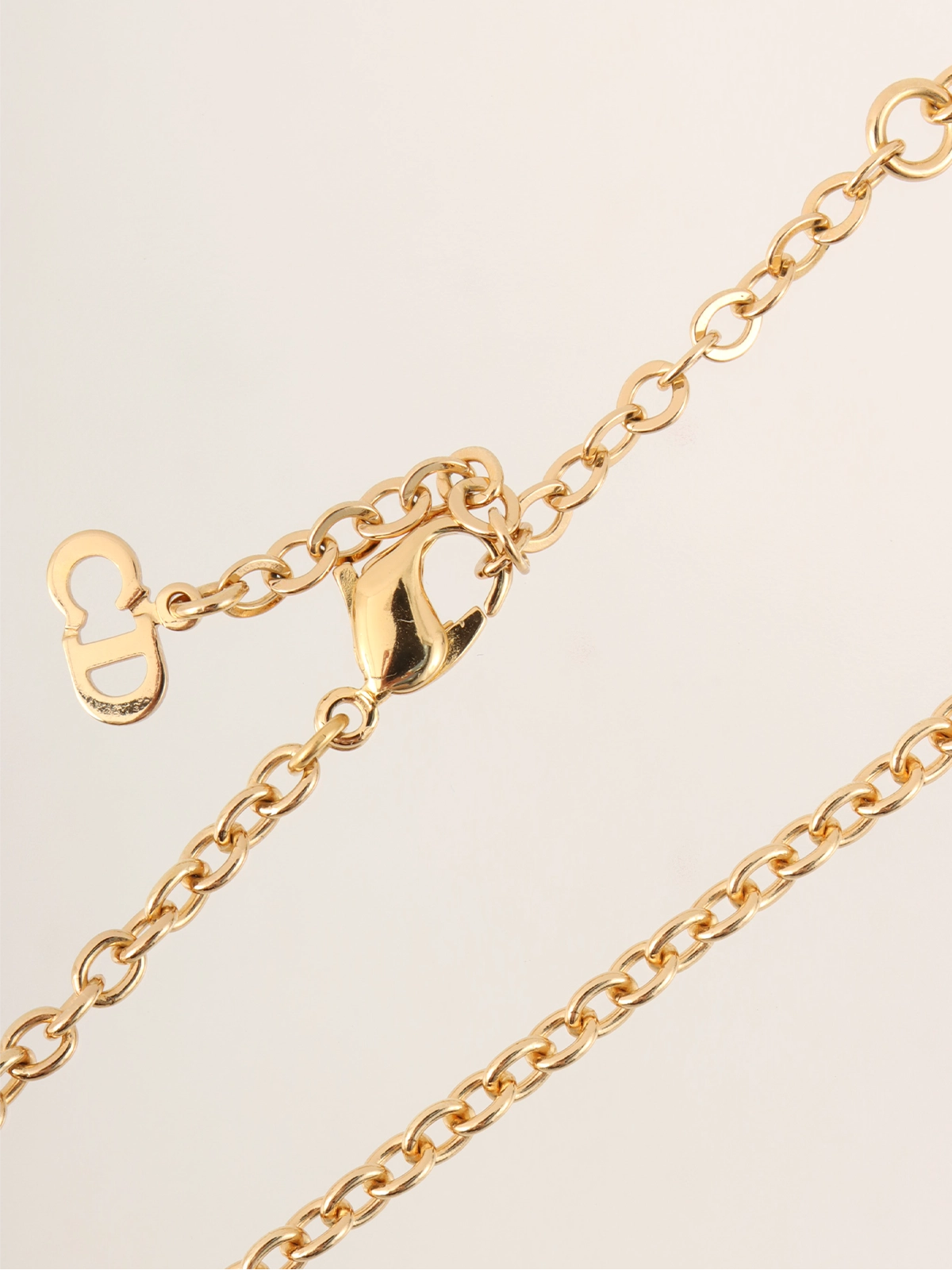 DIOR パールラインストーンマルチモチーフネックレス ゴールド