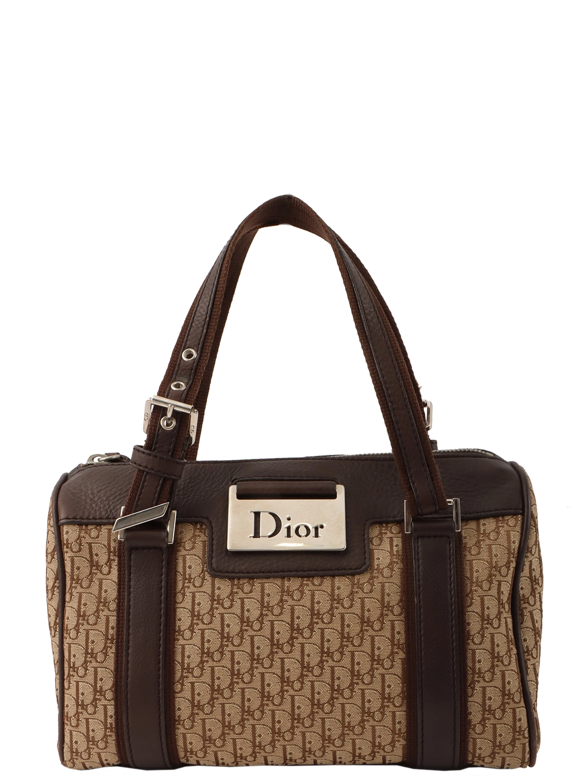 DIOR トロッターパターンロゴプレートミニボストンバッグ