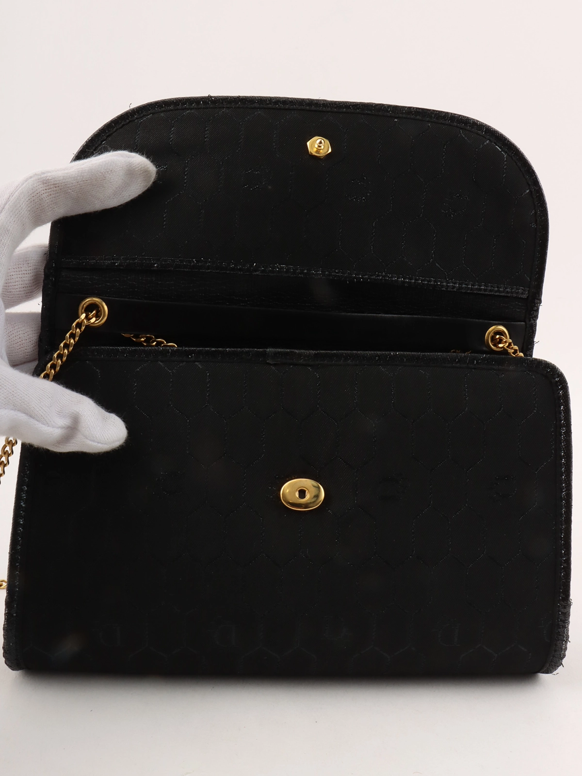 Dior ショルダーバッグ ベージュ ブラック ロゴプリント - メルカリ