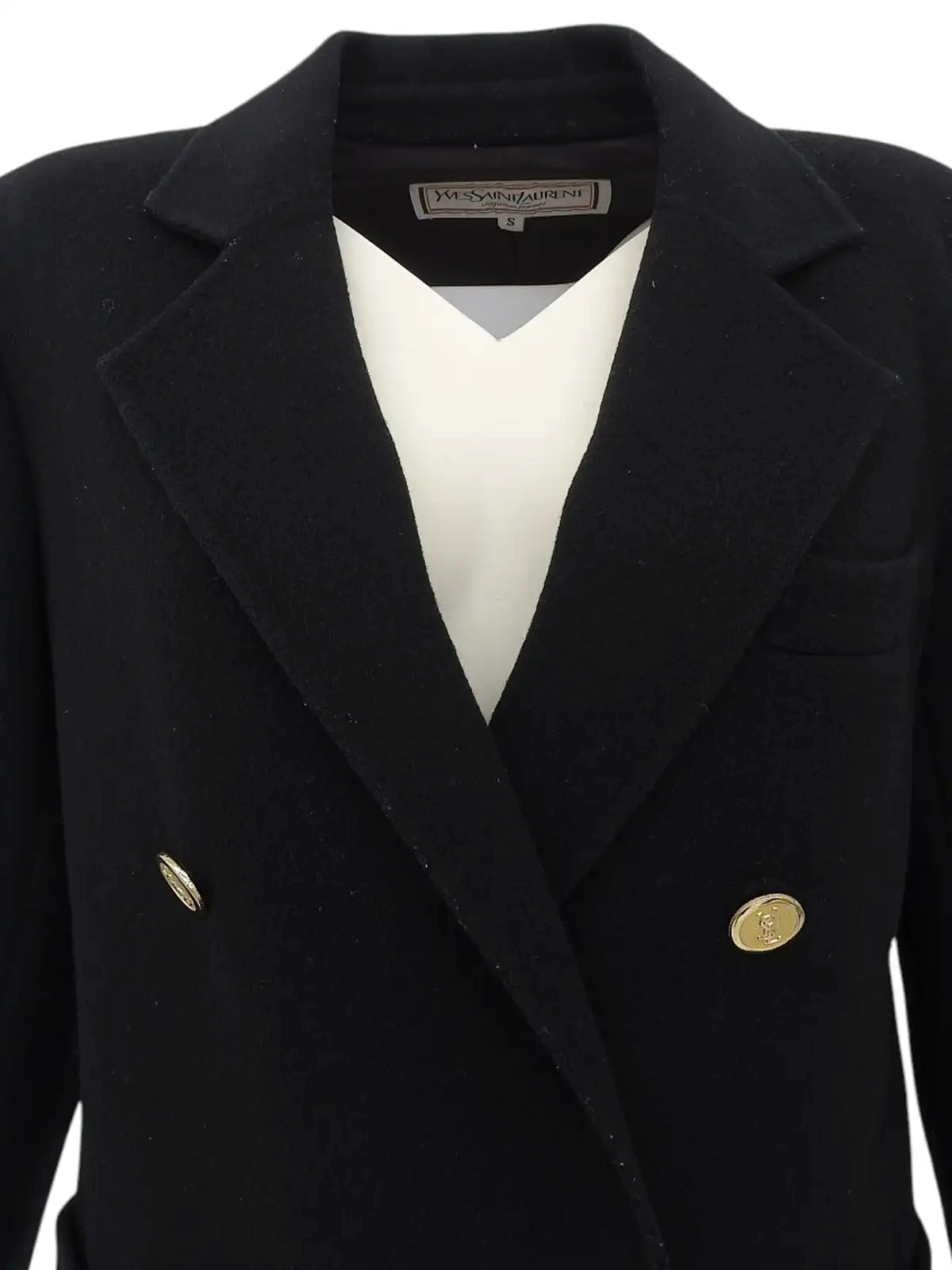 何でも揃う YVES ウールロゴボタンダブルブレストジャケット LAURENT SAINT ジャケット・アウター