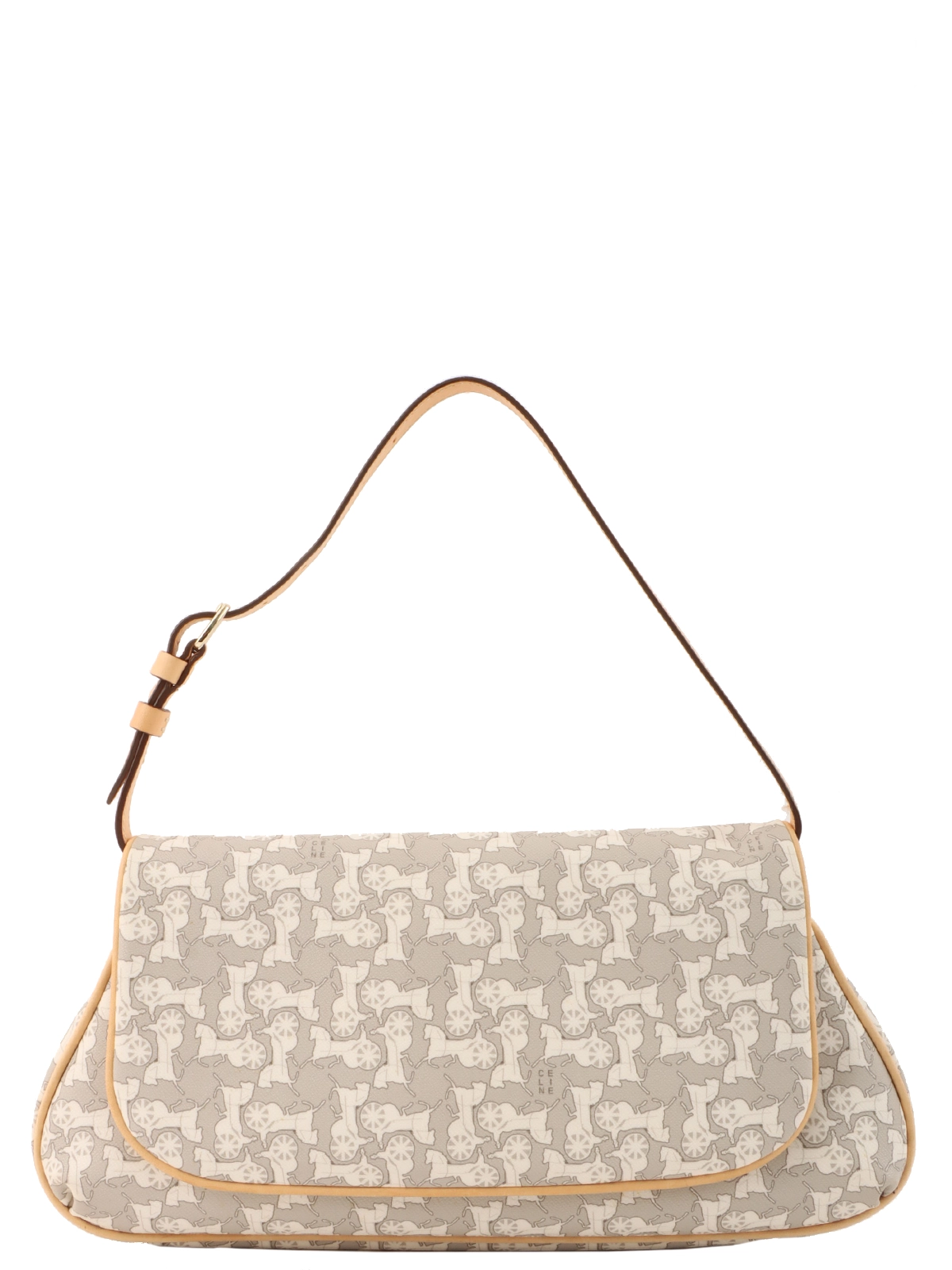 CELINE ホースキャリッジパターンショルダーバッグ グレー
