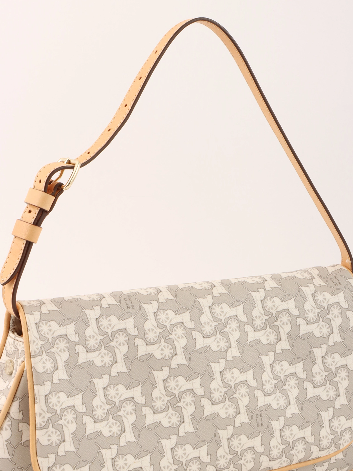 CELINE ホースキャリッジパターンショルダーバッグ グレー
