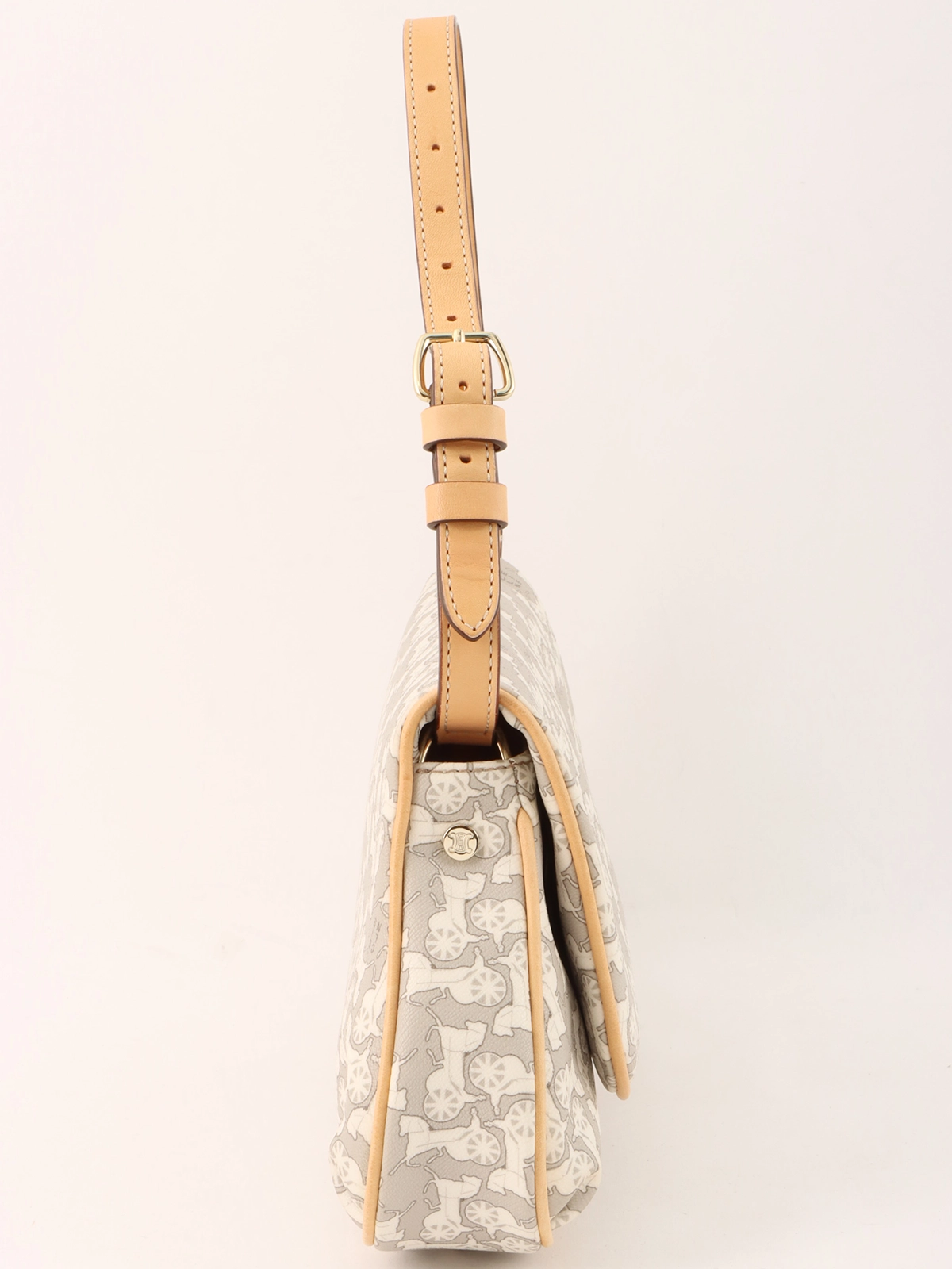 CELINE ホースキャリッジパターンショルダーバッグ グレー