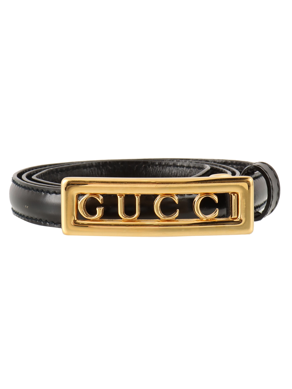 絶対的な信頼 GUCCI レザーロゴバックルベルト ブラック/ゴールド｜VINTAGE 小物
