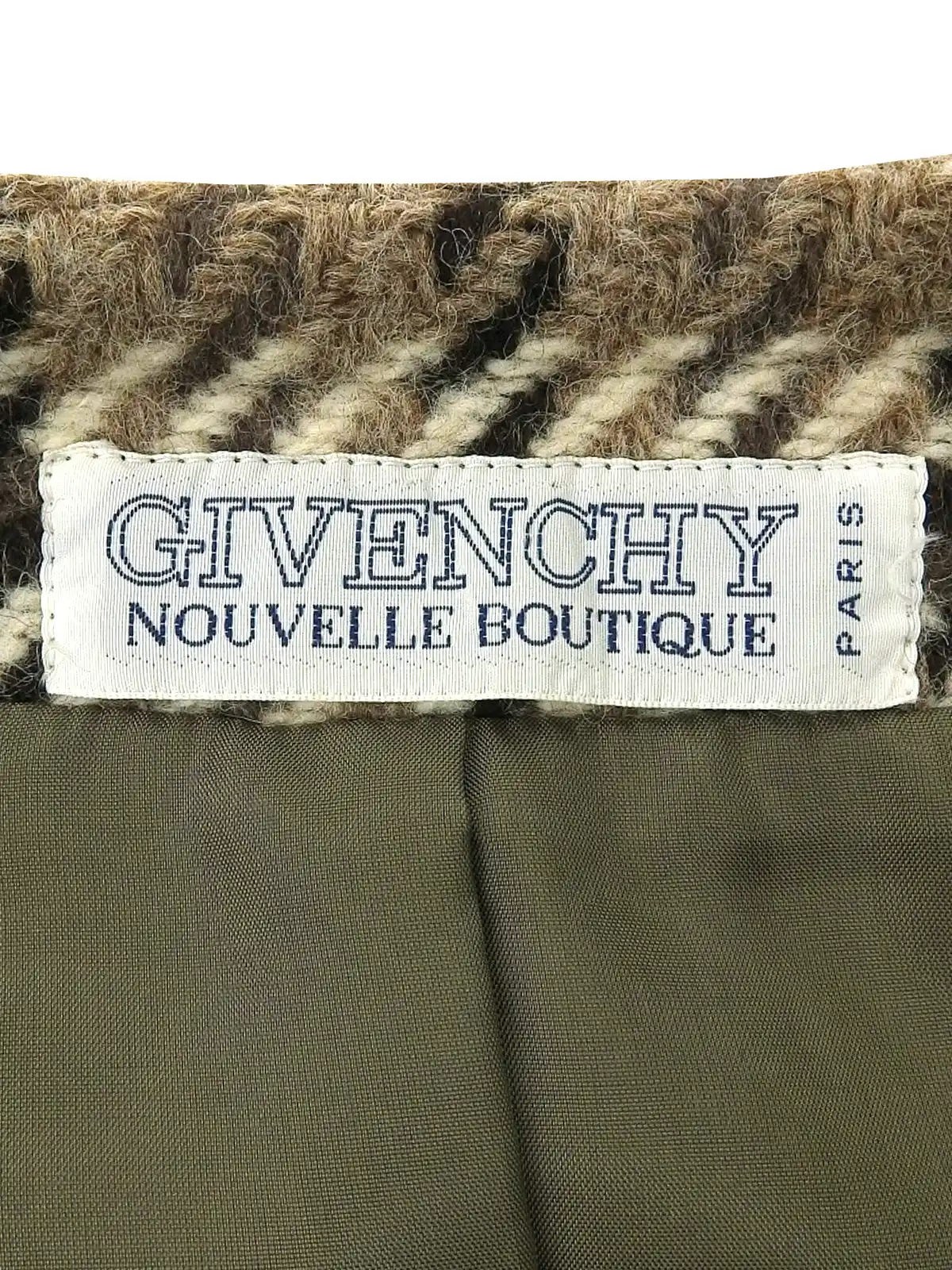 GIVENCHY ツイードハウンドトゥースパターンコート ベージュ