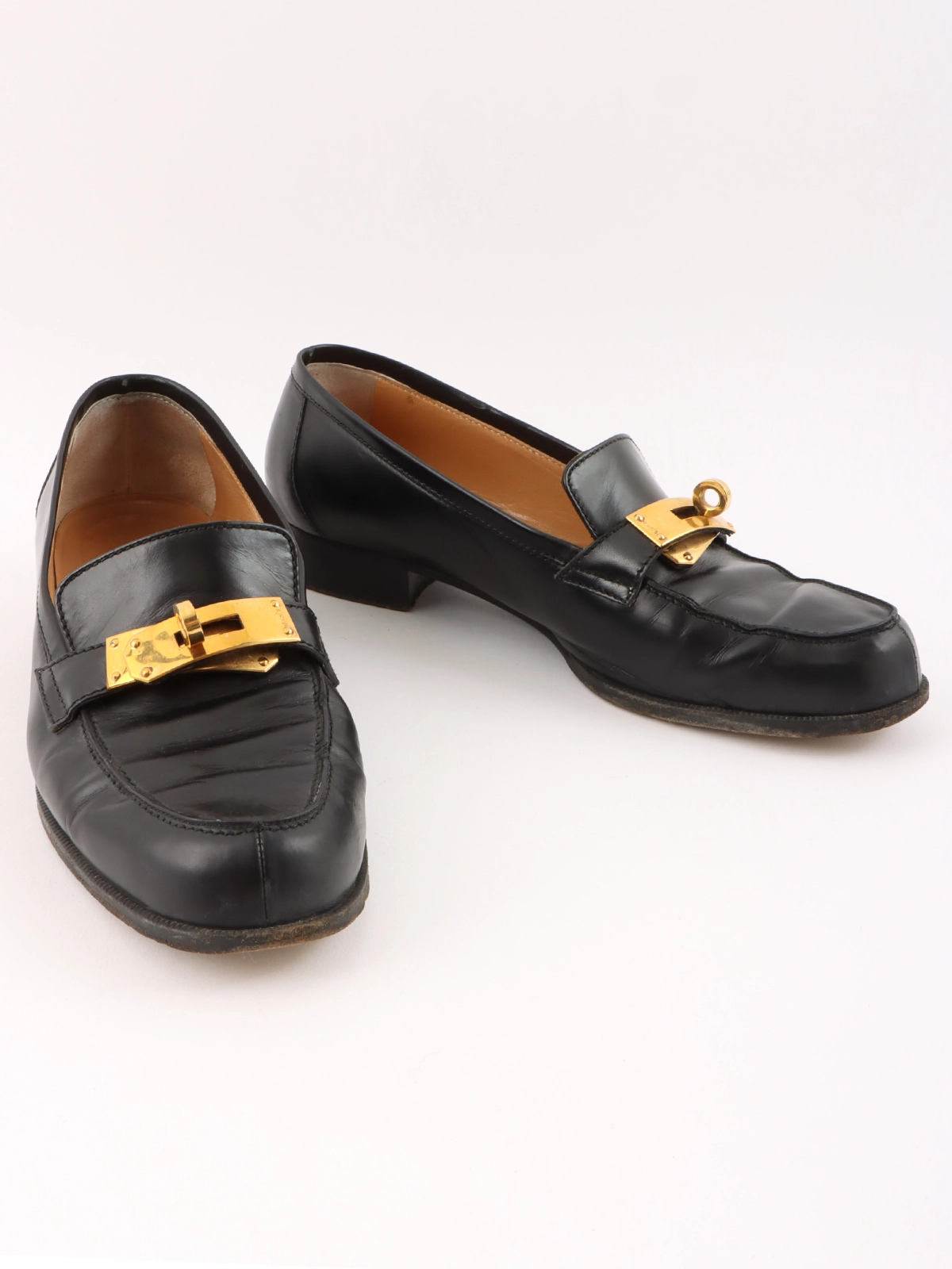 【美品】HERMES ケリーローファー 美品】 HERMES / エルメス | ケリー金具 レザー ローファー | 36