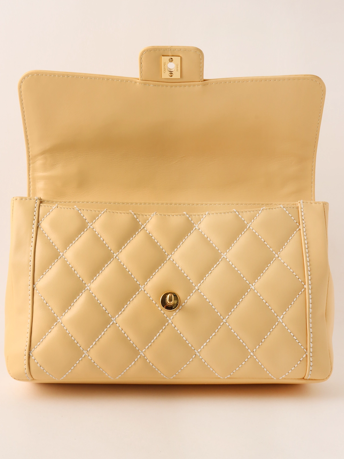 CHANEL 2004年頃製 ワイルドステッチCCターンロックハンドバッグ