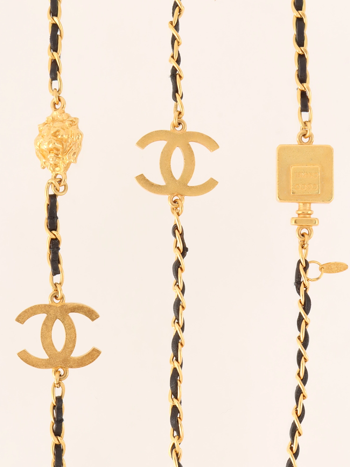 【二層チェーンでラグジュアリー】CHANEL★ロングネックレス CHANEL 1995年製 マルチモチーフチェーンロングネックレス