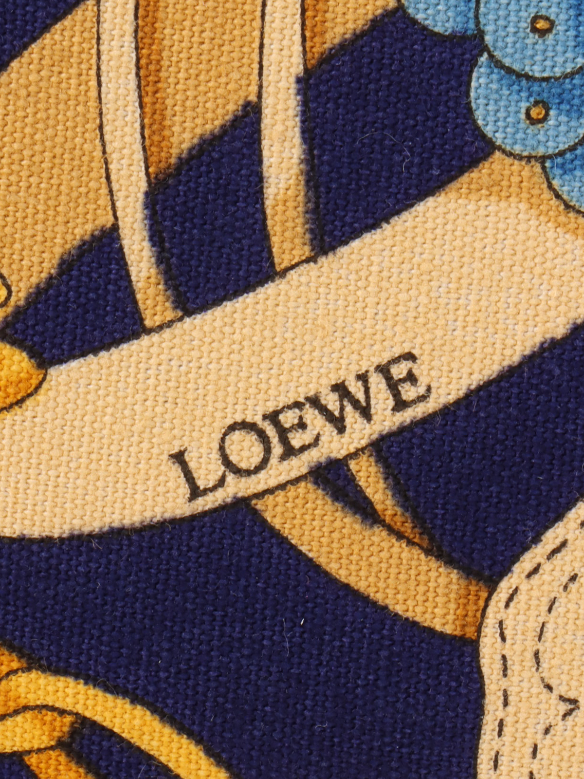 【ヴィンテージ】Rank:A☆LOEWE ブルー ロゴ ショルダーバッグ LOEWE デザインパターンロゴチャームショルダーバッグ ベージュ