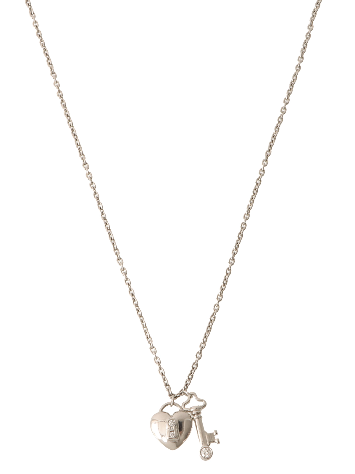 TIFFANY & CO. プラチナダイヤモンドハートロックキーネックレス