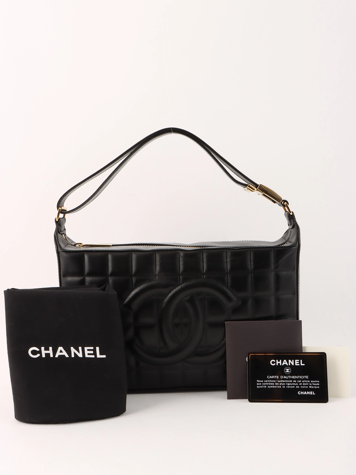 CHANEL 2003年頃製 チョコバーCCマークステッチショルダーバッグ