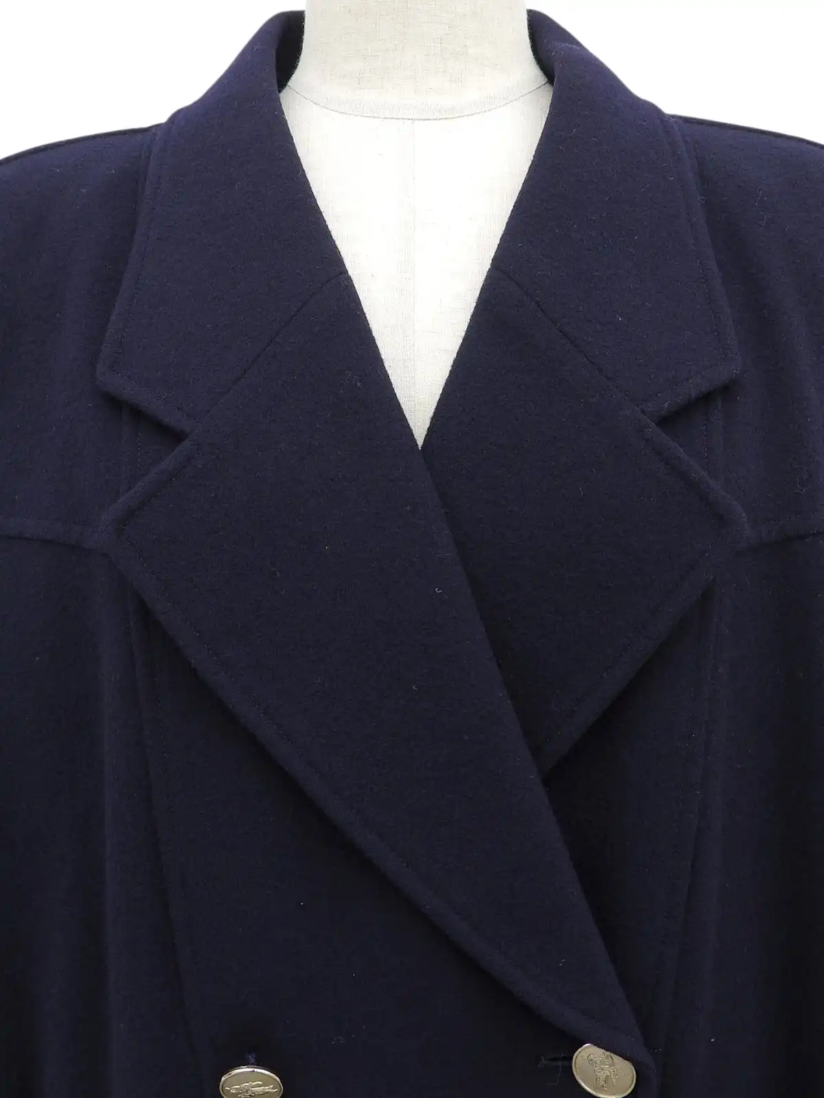 BURBERRY ウールロゴボタンブルゾン ネイビー｜VINTAGE QOO