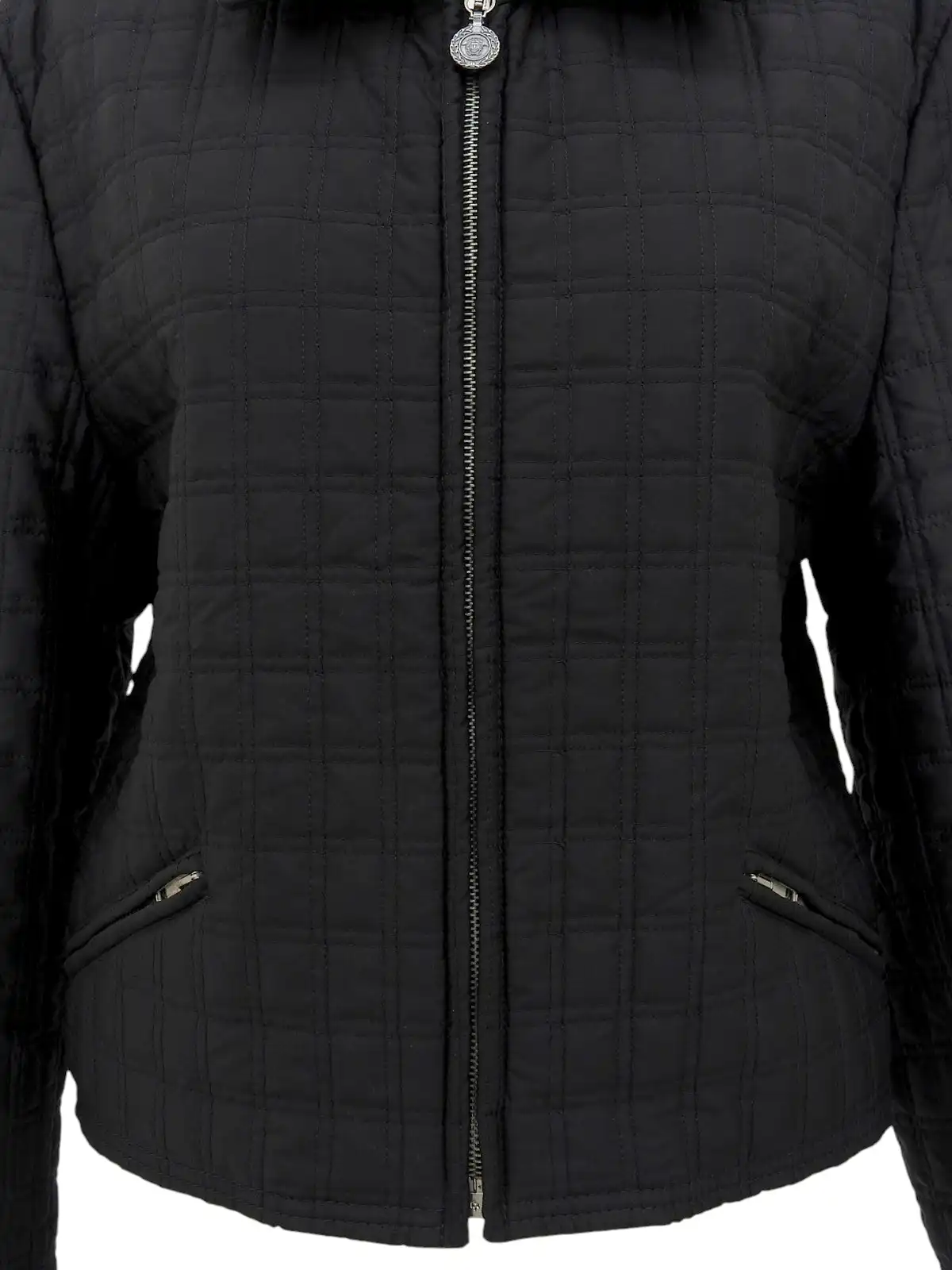 VERSACE ナイロンメデューサジップアップジャケット ブラック
