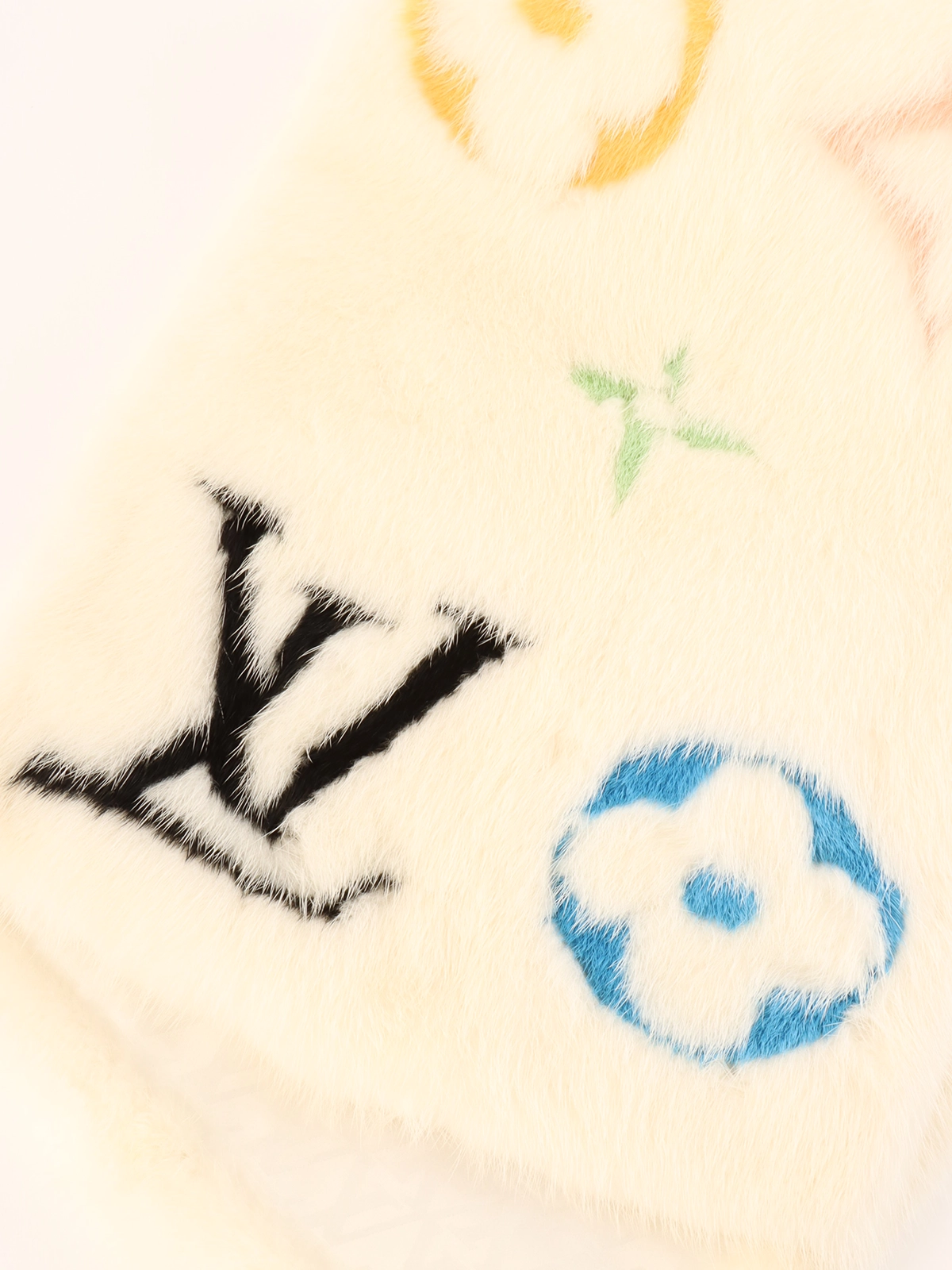 LOUIS VUITTON ミンクファーモノグラムマフラー ホワイト