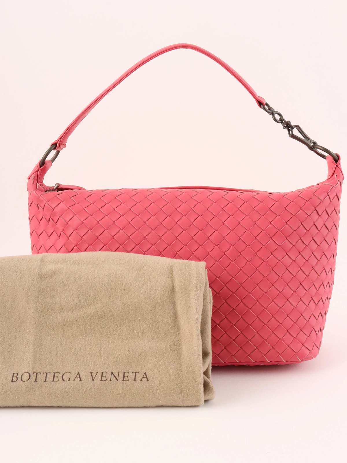 BOTTEGA VENETA イントレチャートハンドバッグ ピンク｜VINTAGE