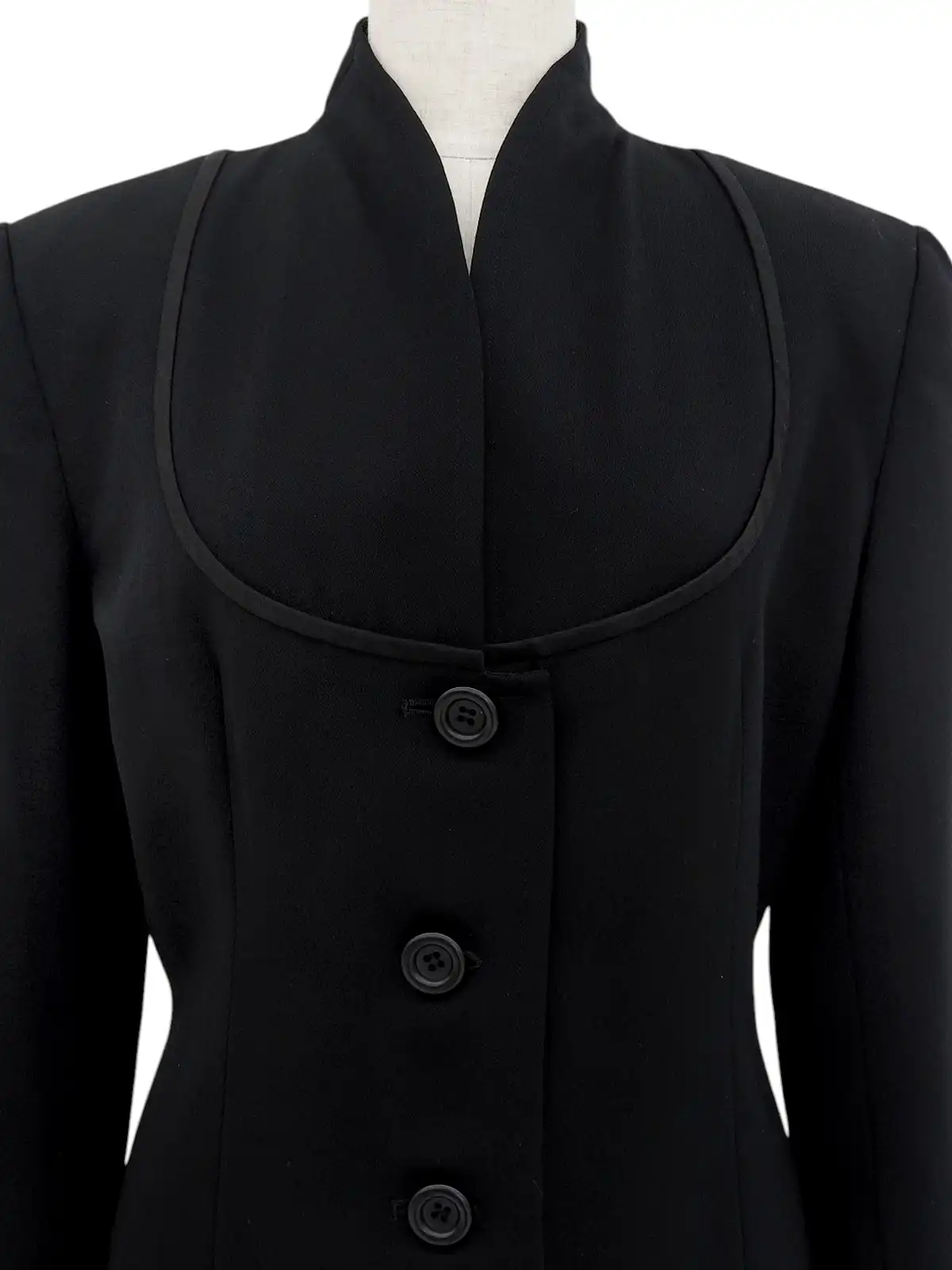 DIOR ウールデザインノーカラージャケット ブラック｜VINTAGE