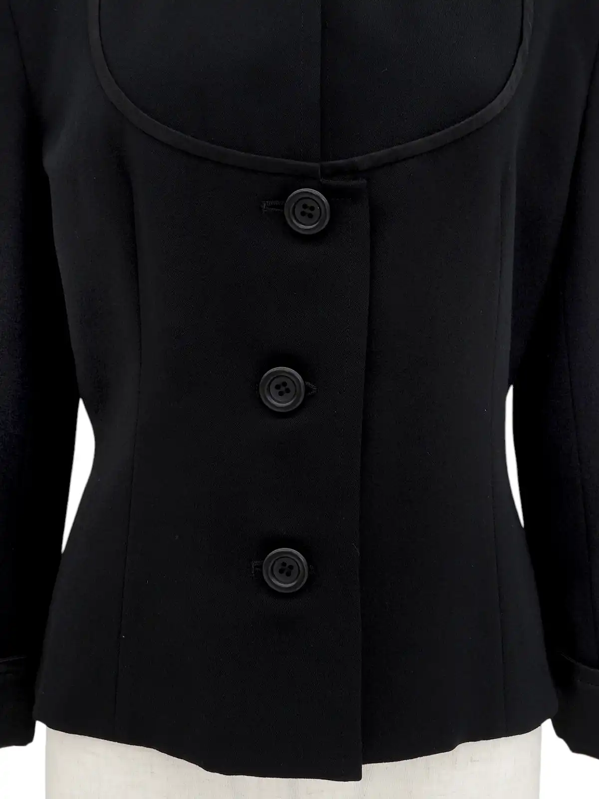 DIOR ウールデザインノーカラージャケット ブラック｜VINTAGE