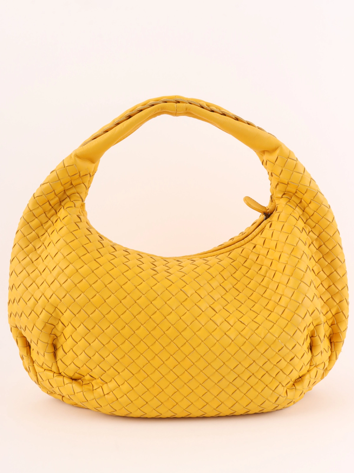 美品・ヴィンテージ【BOTTEGA VENETA】イエロー ハンドバッグ BOTTEGA VENETA イントレチャートホーボーバッグ イエロー