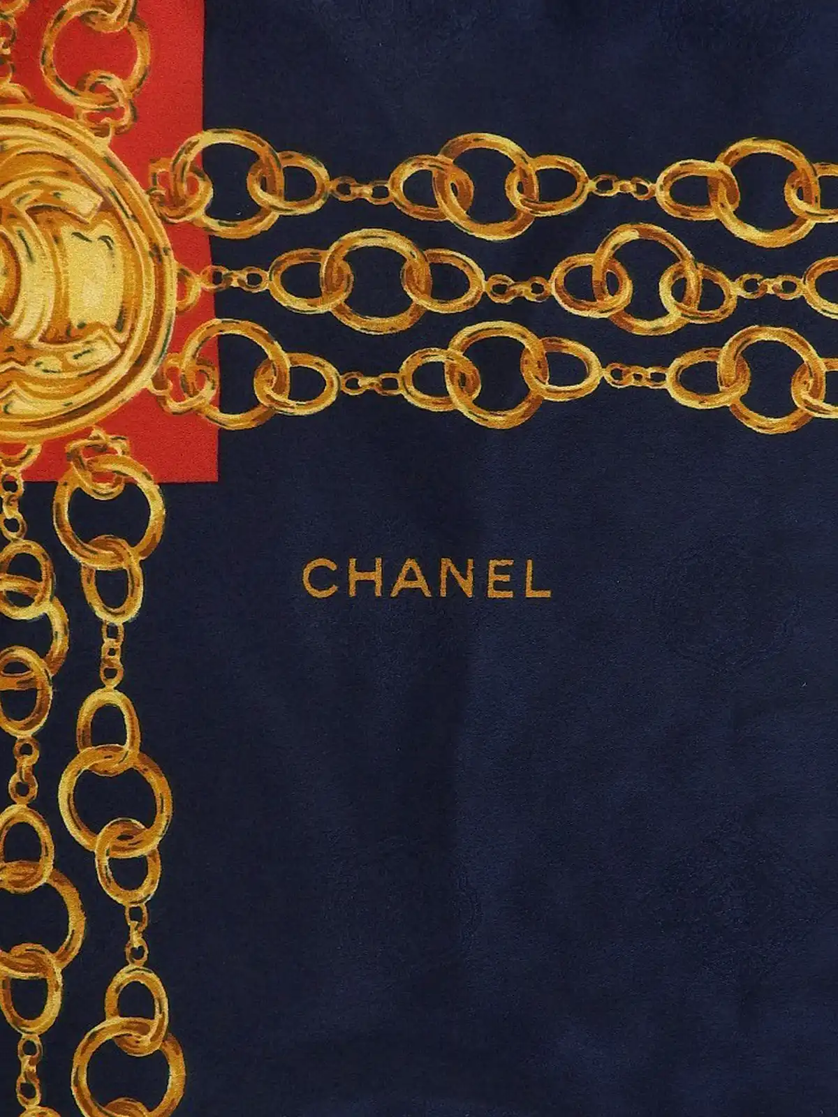 CHANEL チェーン模様 スカーフ✧ビンテージ 華麗 中古・古着通販】CHANEL チェーン柄シルクスカーフ