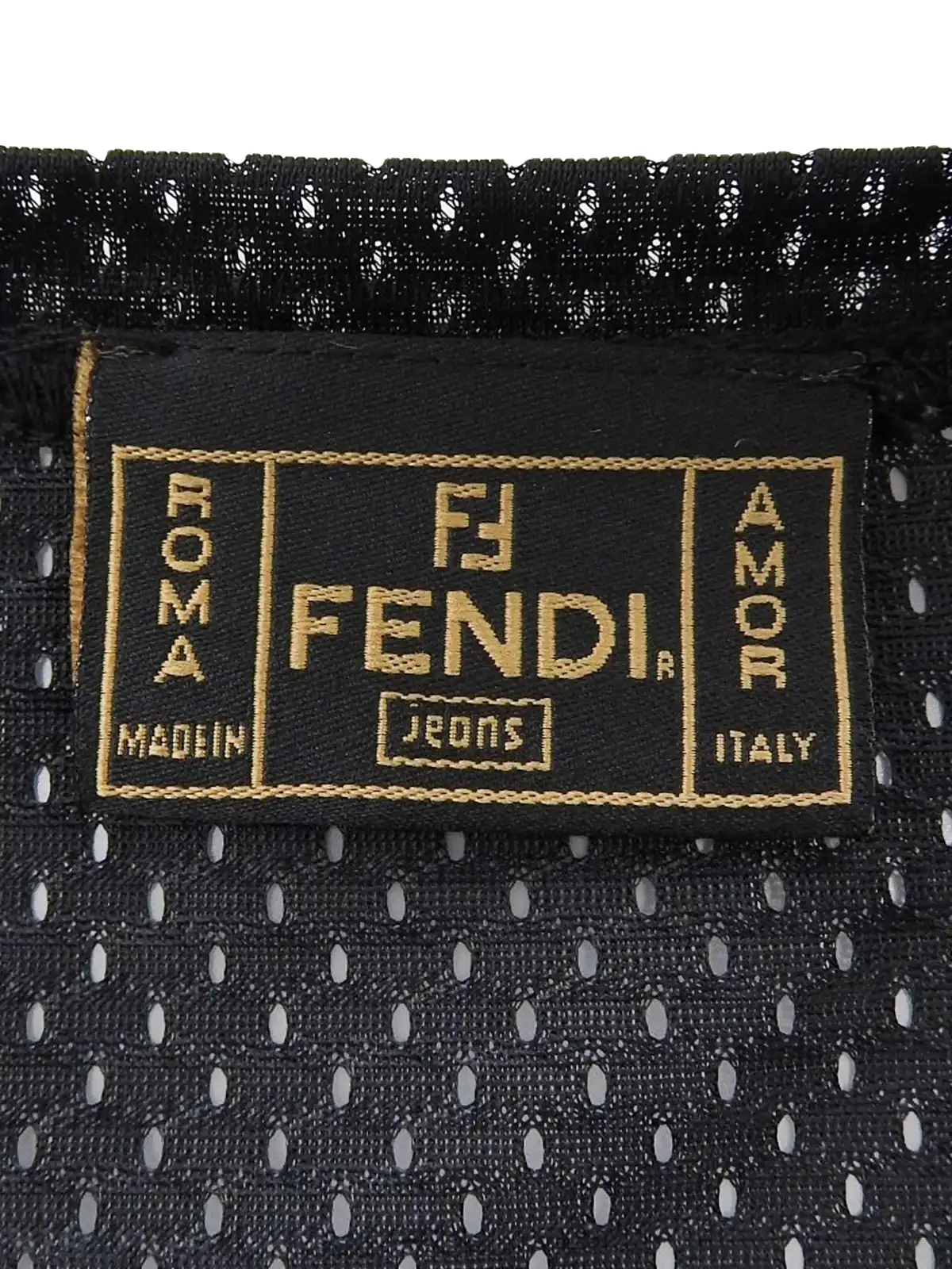FENDI　フェンディロゴ　メッシュタンクトップ　希少 FENDI フェンディ タンクトップ ズッカ柄 レイヤード メッシュ