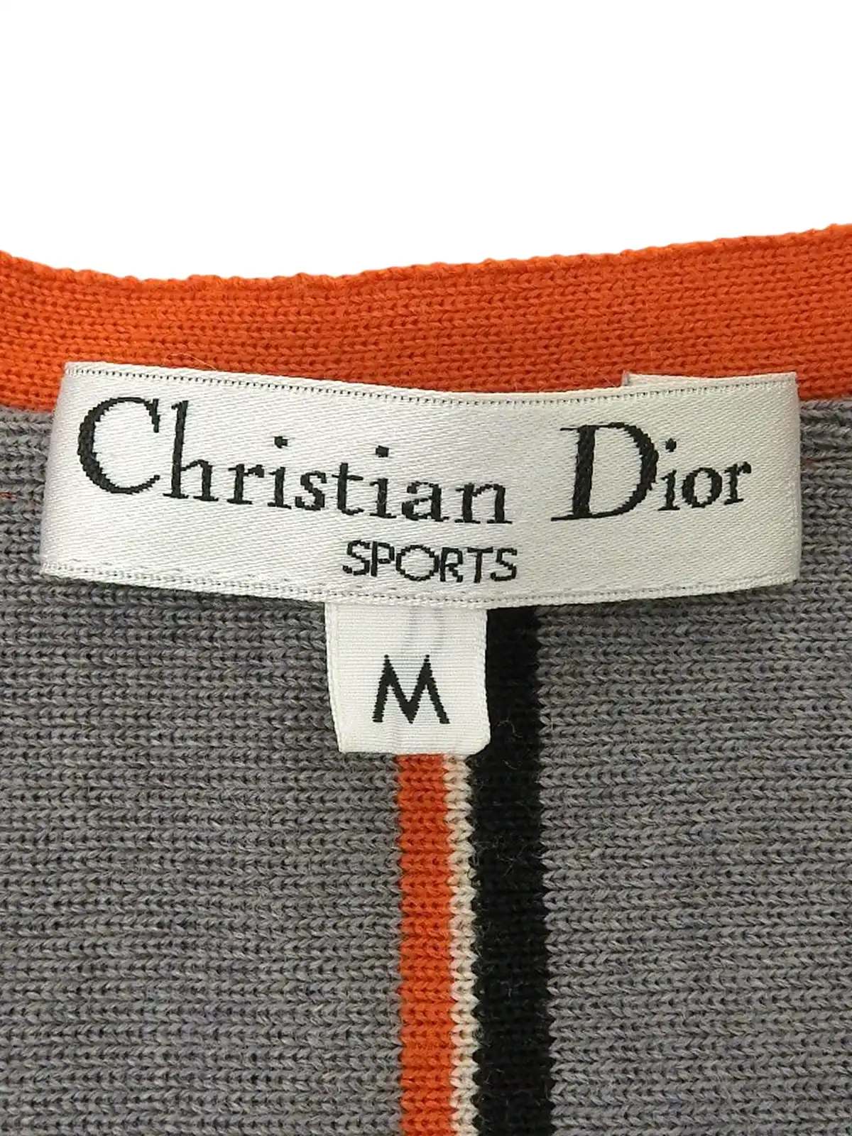 DIOR バイカラーロゴワッペンニットベスト グレー／オレンジ