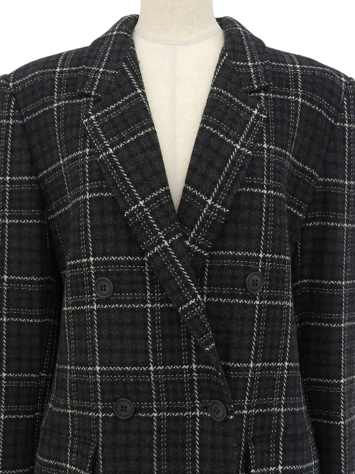Max Mara チェックパターンダブルブレストジャケット
