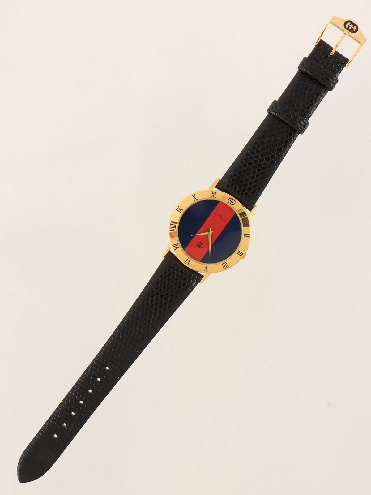 GUCCI ボーイズラウンドロゴシェリーラインフェイスウォッチ
