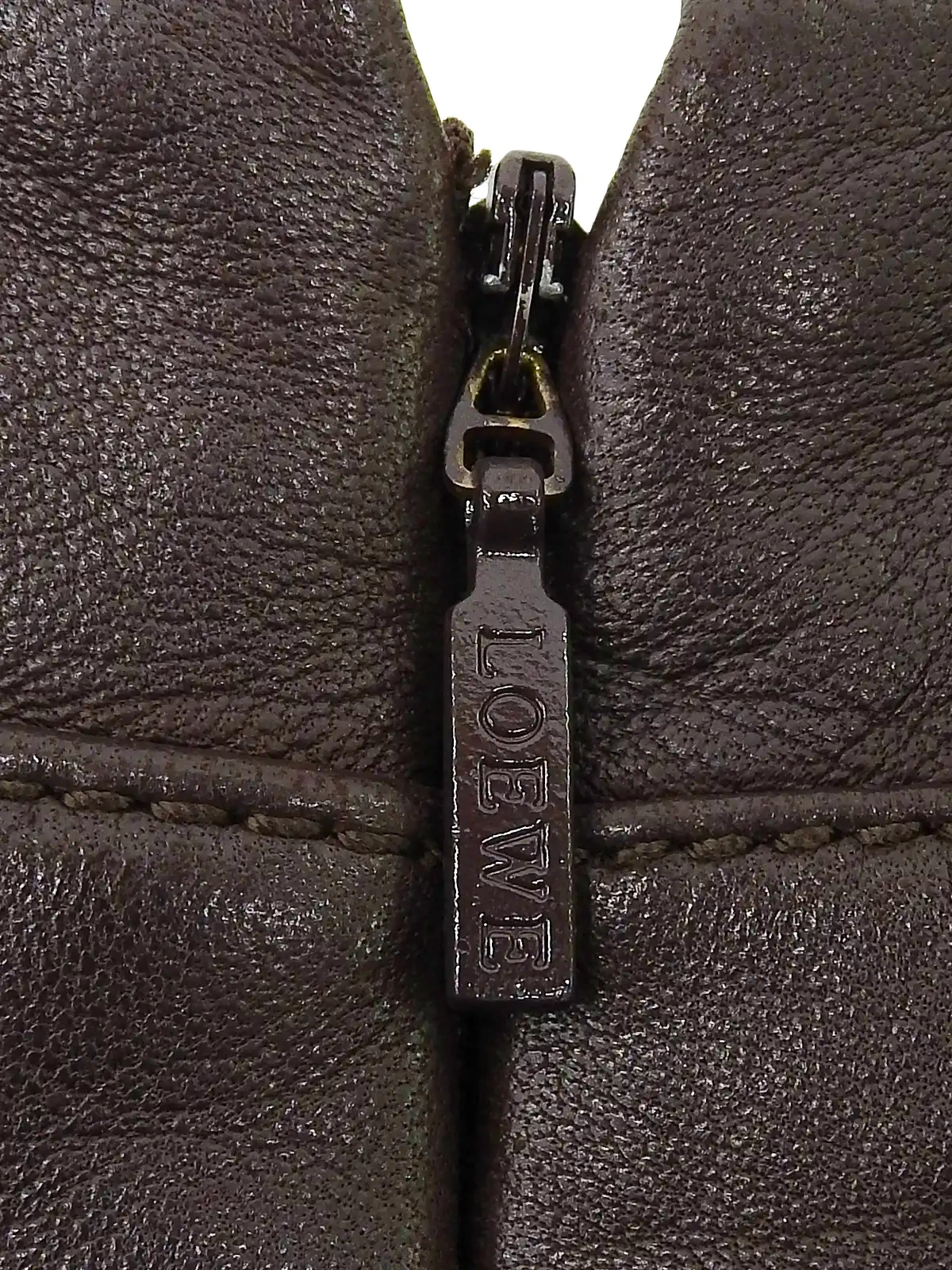 LOEWE リアルレザータイトスカート ダークブラウン｜VINTAGE QOO