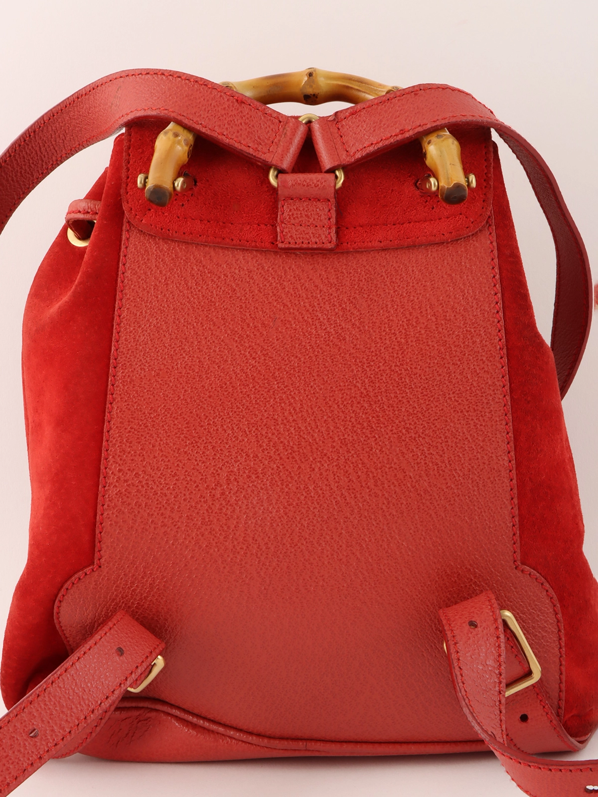 GUCCI スエードバンブーバックパックミニ レッド｜VINTAGE QOO