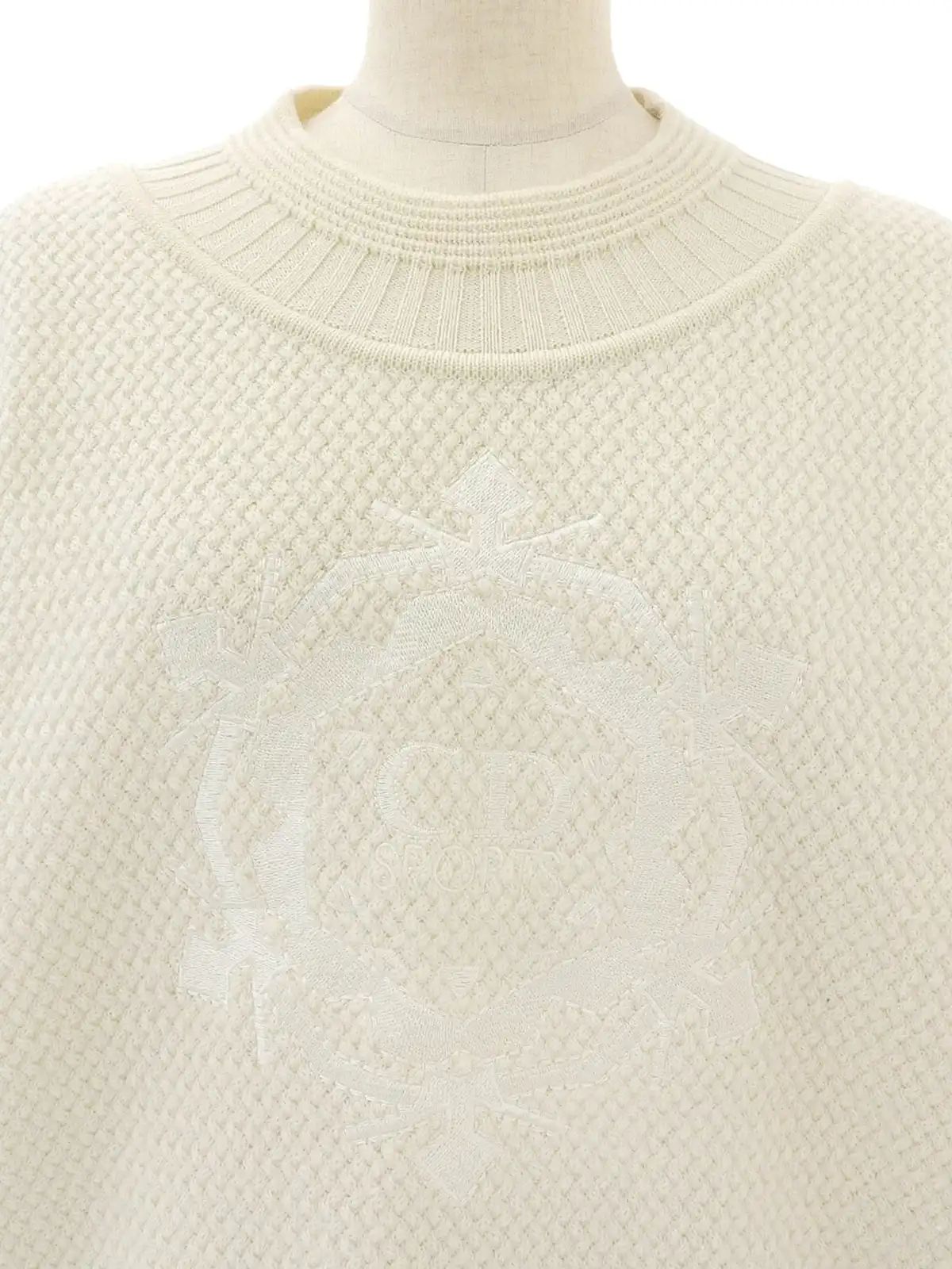 DIOR ロゴ刺繍ロングスリーブニットセーター アイボリー