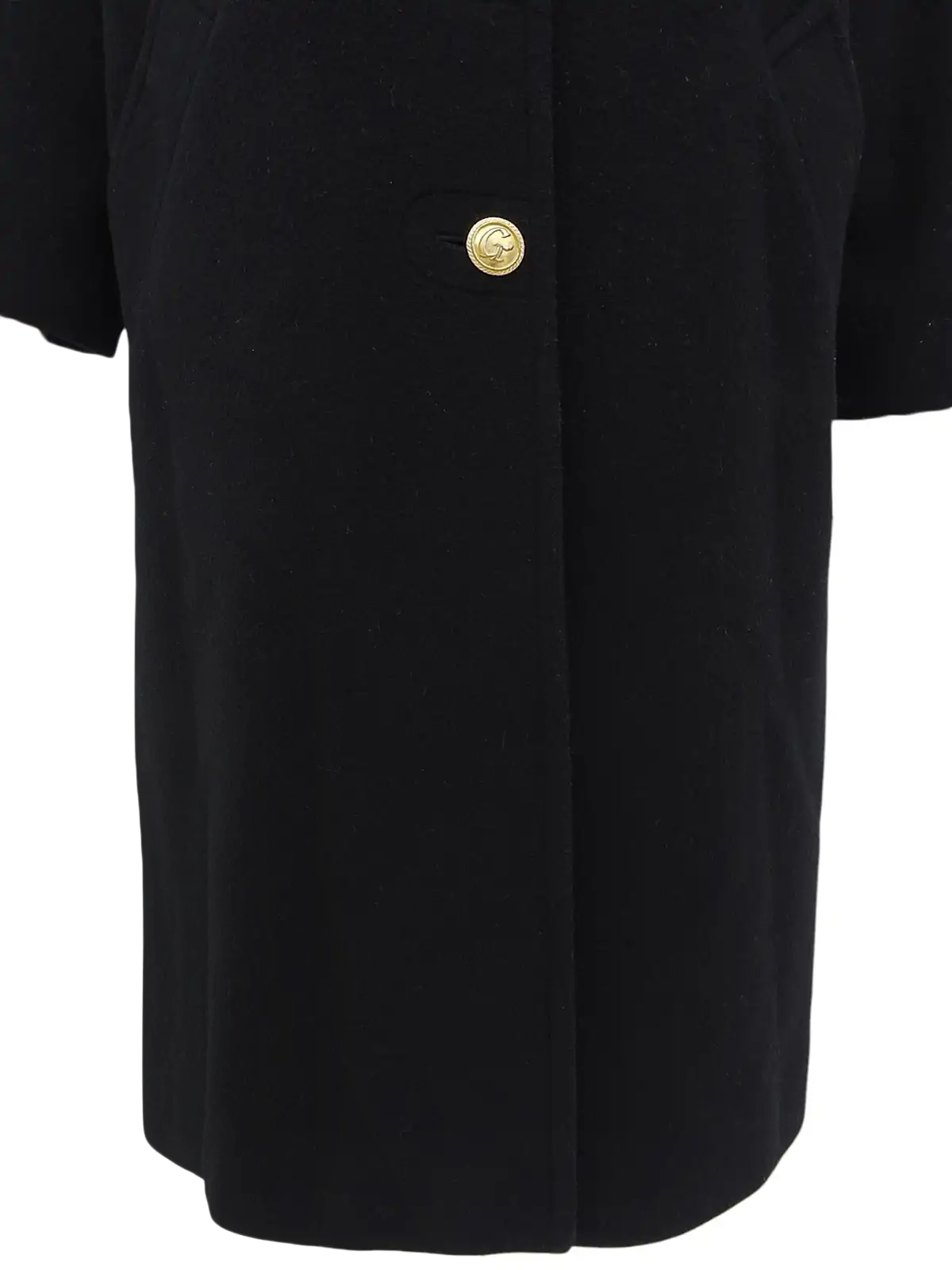 GIVENCHY ウールロゴボタンロングコート ブラック｜VINTAGE QOO