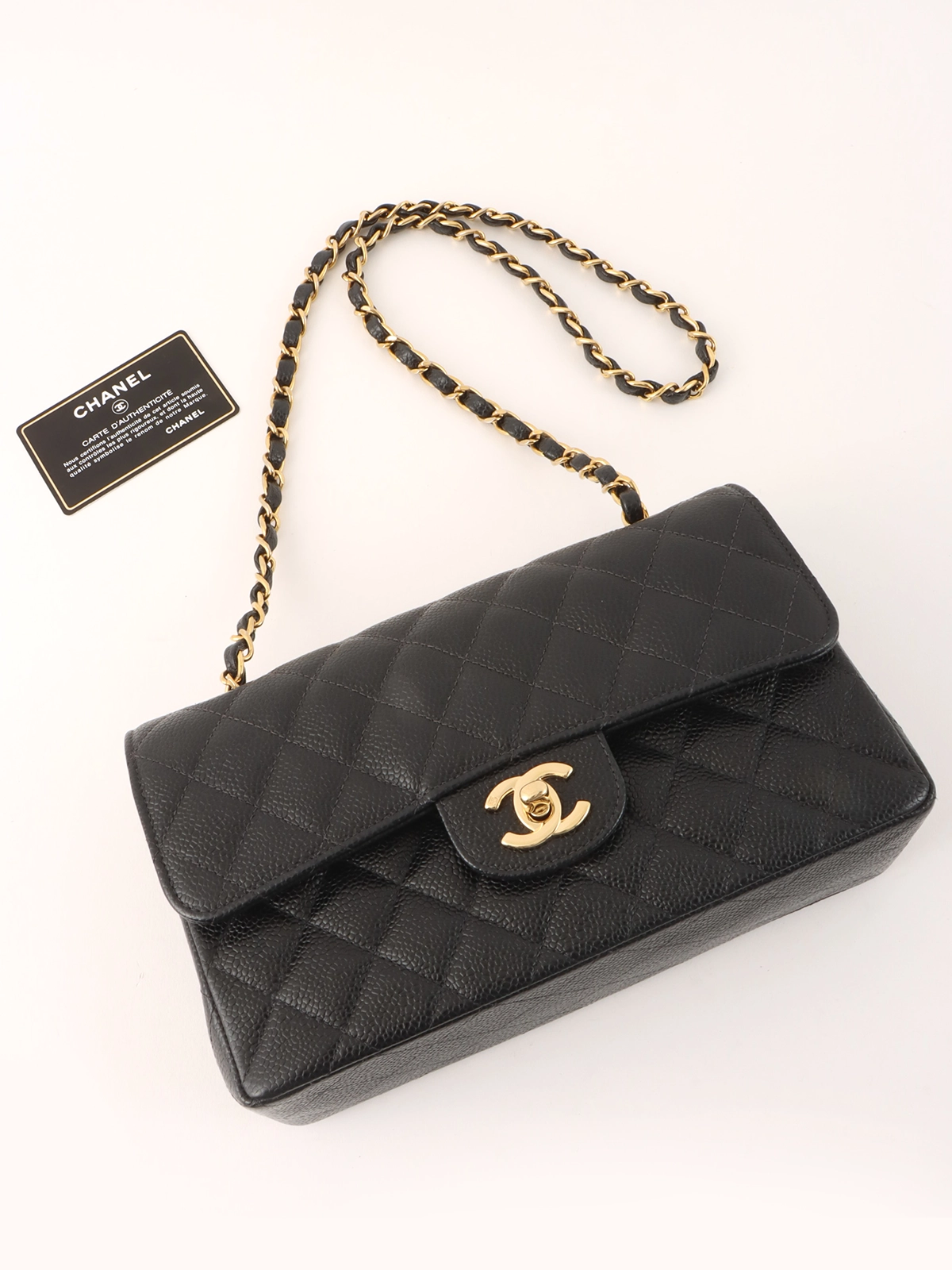 CHANEL 2003年頃製 キャビアスキンクラシックフラップチェーン