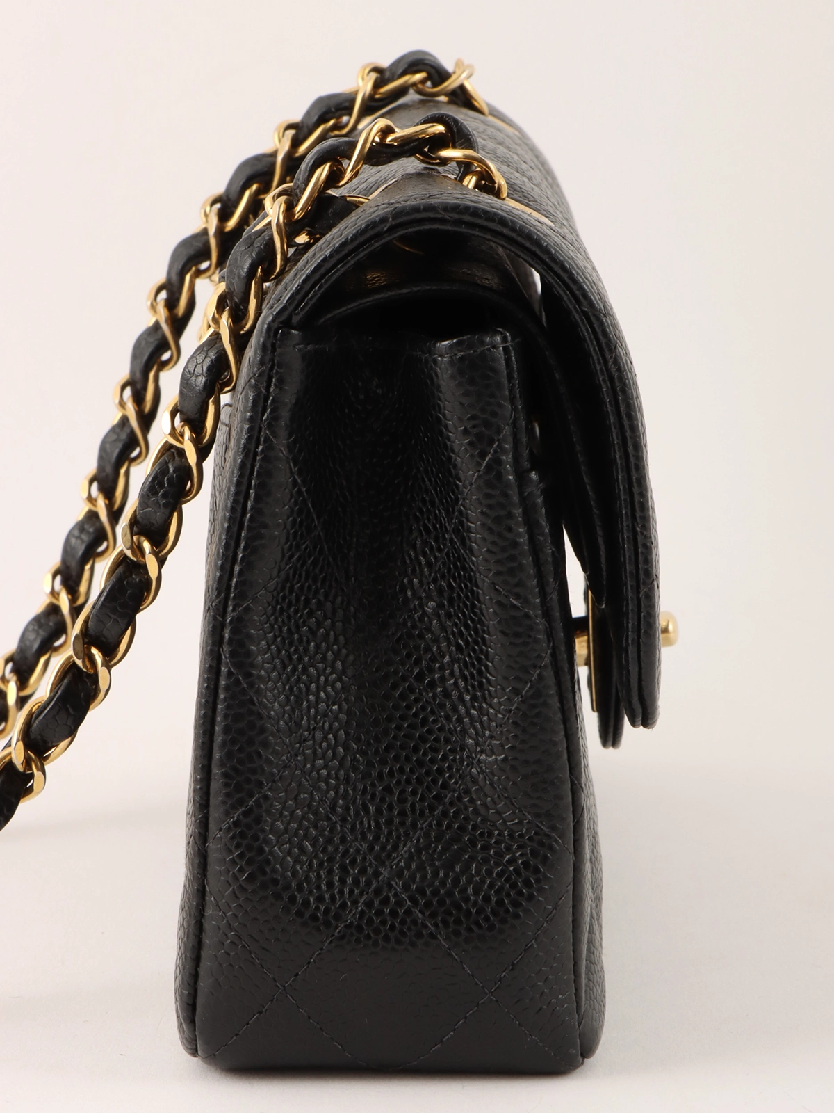 シャネル クラシック フラップ バッグ キャビア CHANEL 2003年頃製 キャビアスキンクラシックフラップチェーン