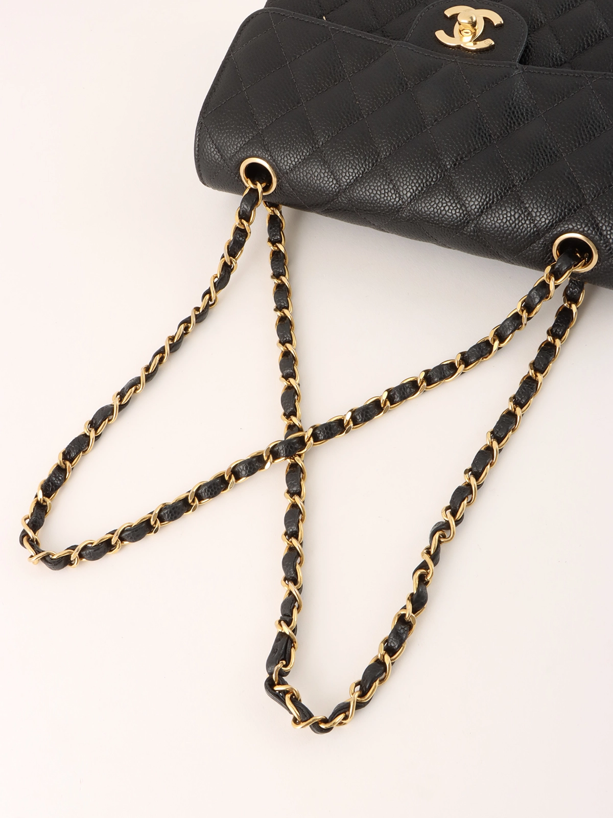 VINTAGE●CHANEL●シャネル クラシックフラップラージ CHANEL 2003年頃製 キャビアスキンクラシックフラップチェーン