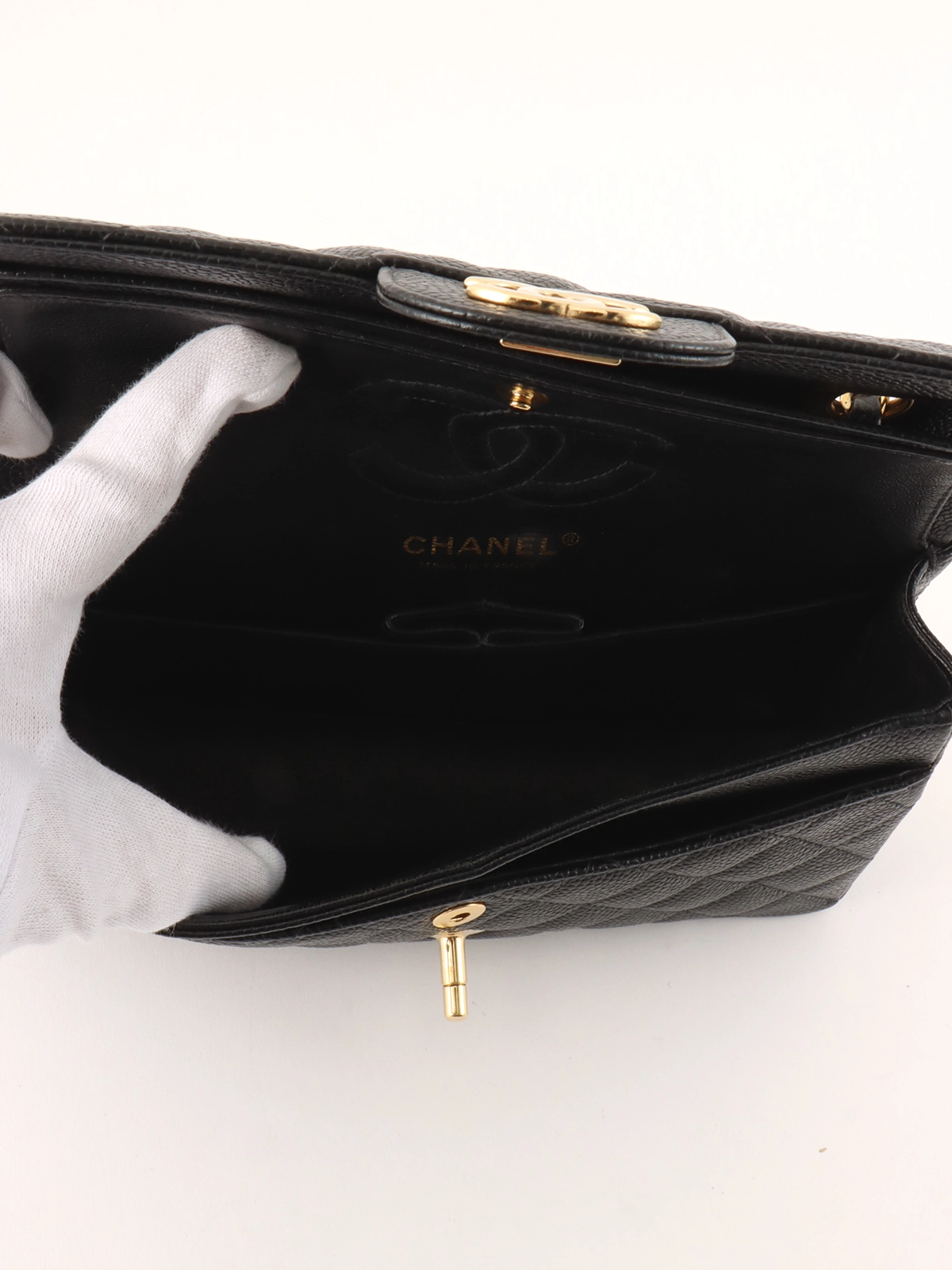 キャビアクラシック フラップチェーン ショルダーバッグ CHANEL 2004年頃製 キャビアスキンクラシックフラップチェーン