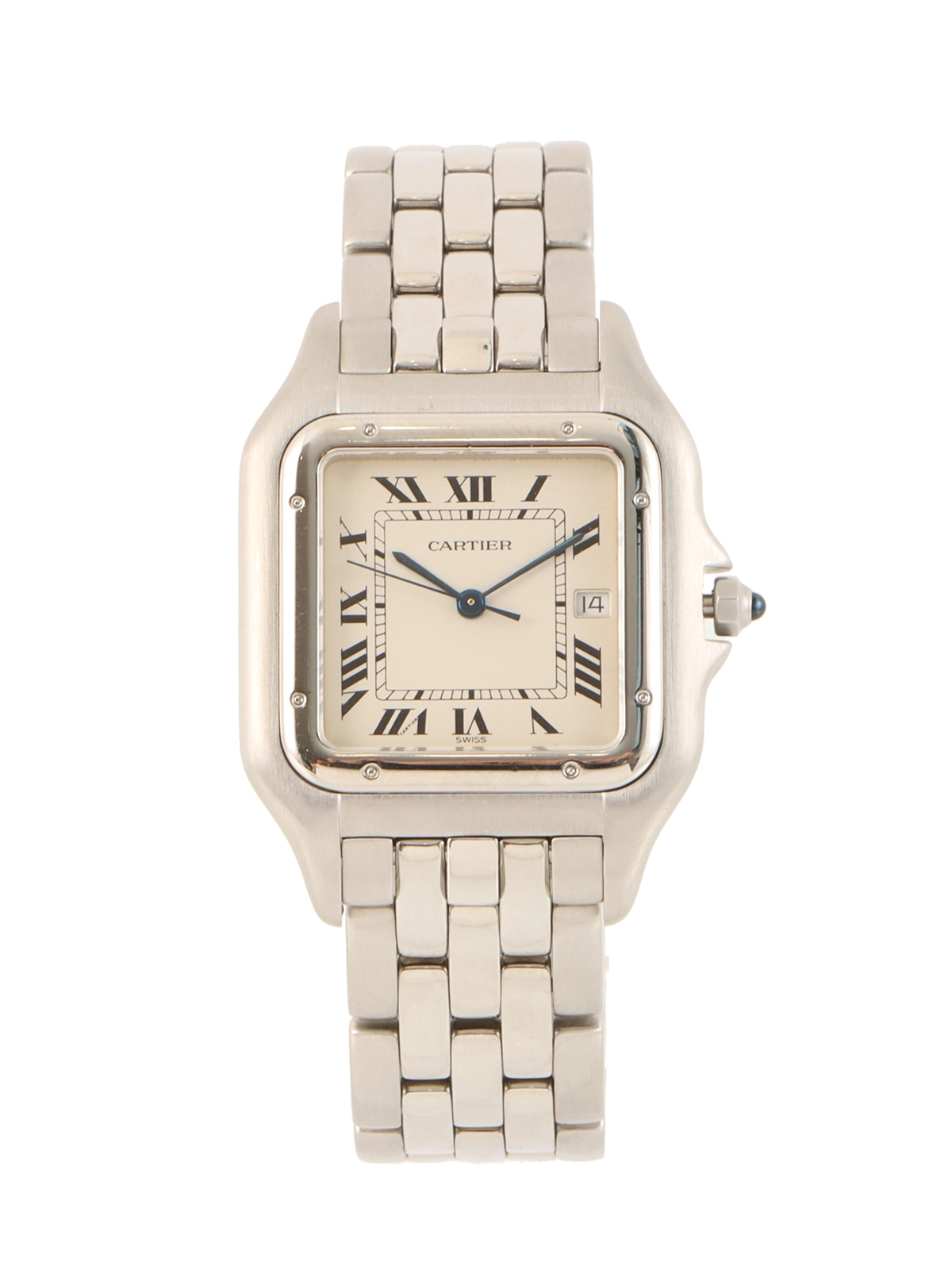 ◆VINTAGE◆【Cartier】ヒンドゥ Cartier Must de Cartier Quartz Vendome 18K Plaque Leather