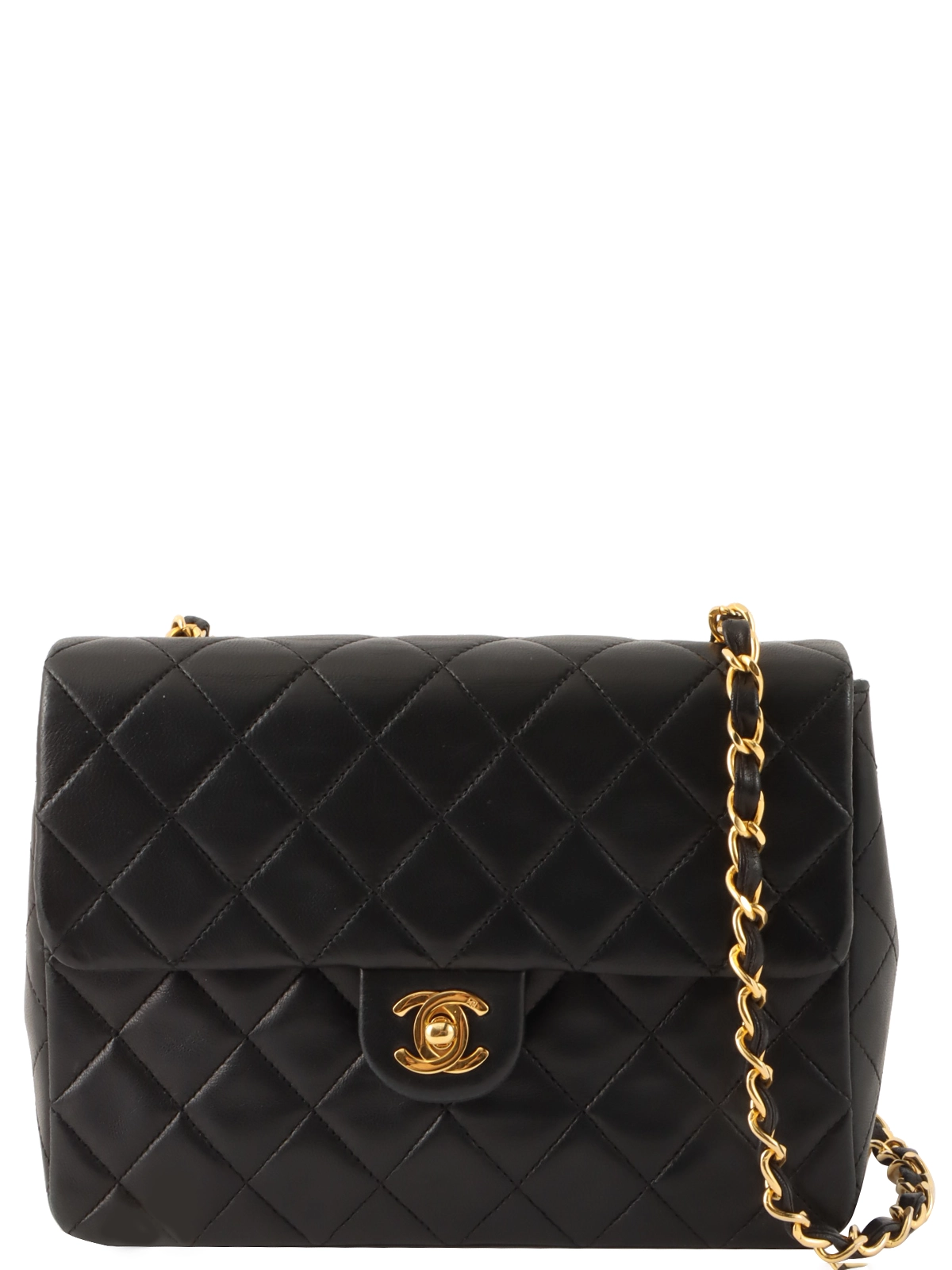 ヴィンテージ☆シャネル☆CHANEL☆クラシックフラップバッグ CHANEL 1990年頃製 スクエアクラシックフラップチェーンバッグ