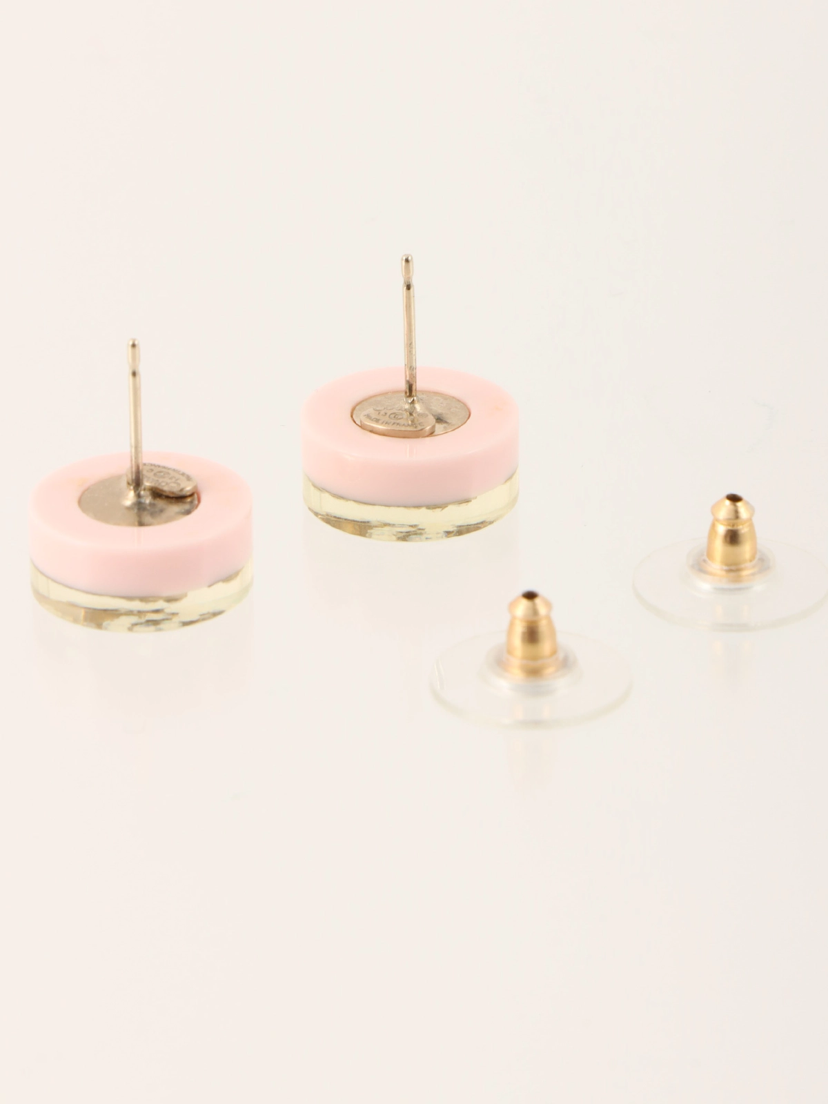 【未使用】CHANEL ピンクロゴピアス ラインストーン CHANEL 2013年製 ラインストーンラウンドCCマークピアス ピンク