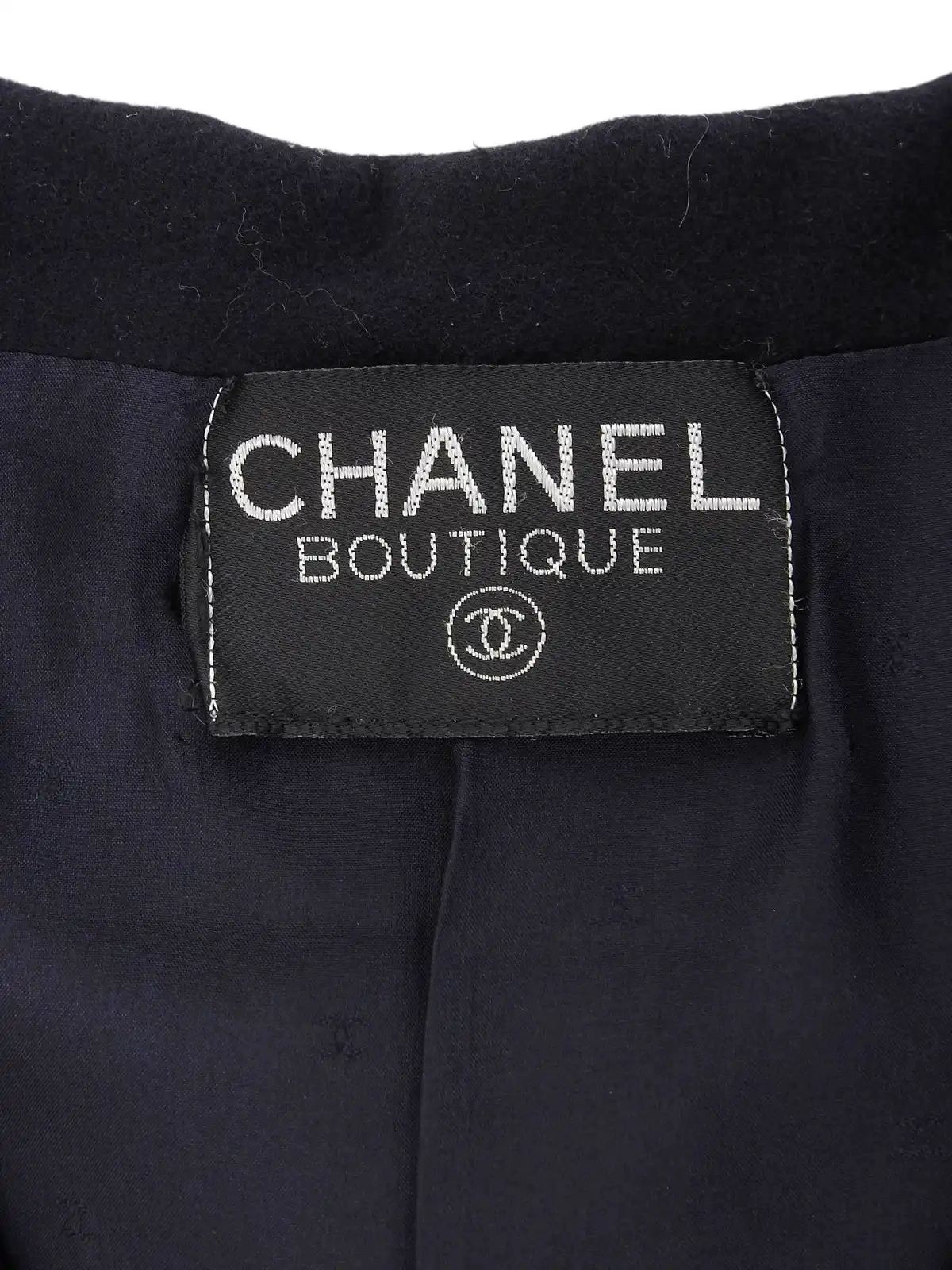 CHANEL マドモアゼルボタンダブルブレストジャケット ネイビー