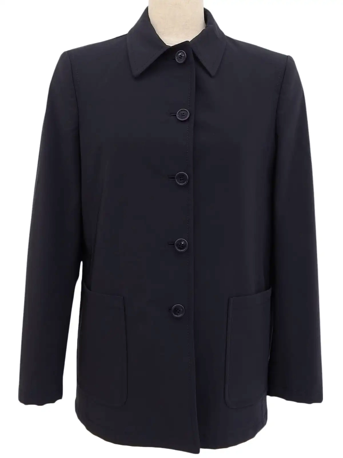 PRADA ダークネイビー ダブルブレストピーコート　サイズXS ダブルブレスト PRADA(プラダ) コート(レディース) - 海外通販の