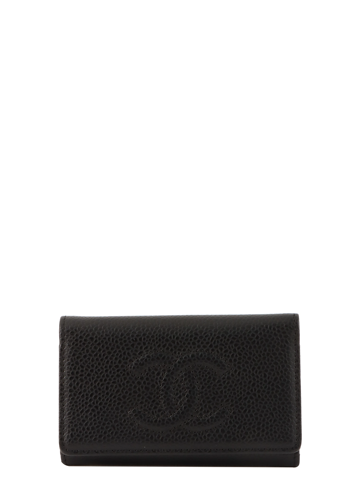 CHANEL シャネル　ヴィンテージ　キーケース　キャビアスキン CHANEL 2007年頃製 キャビアスキンCCマークステッチキーケース