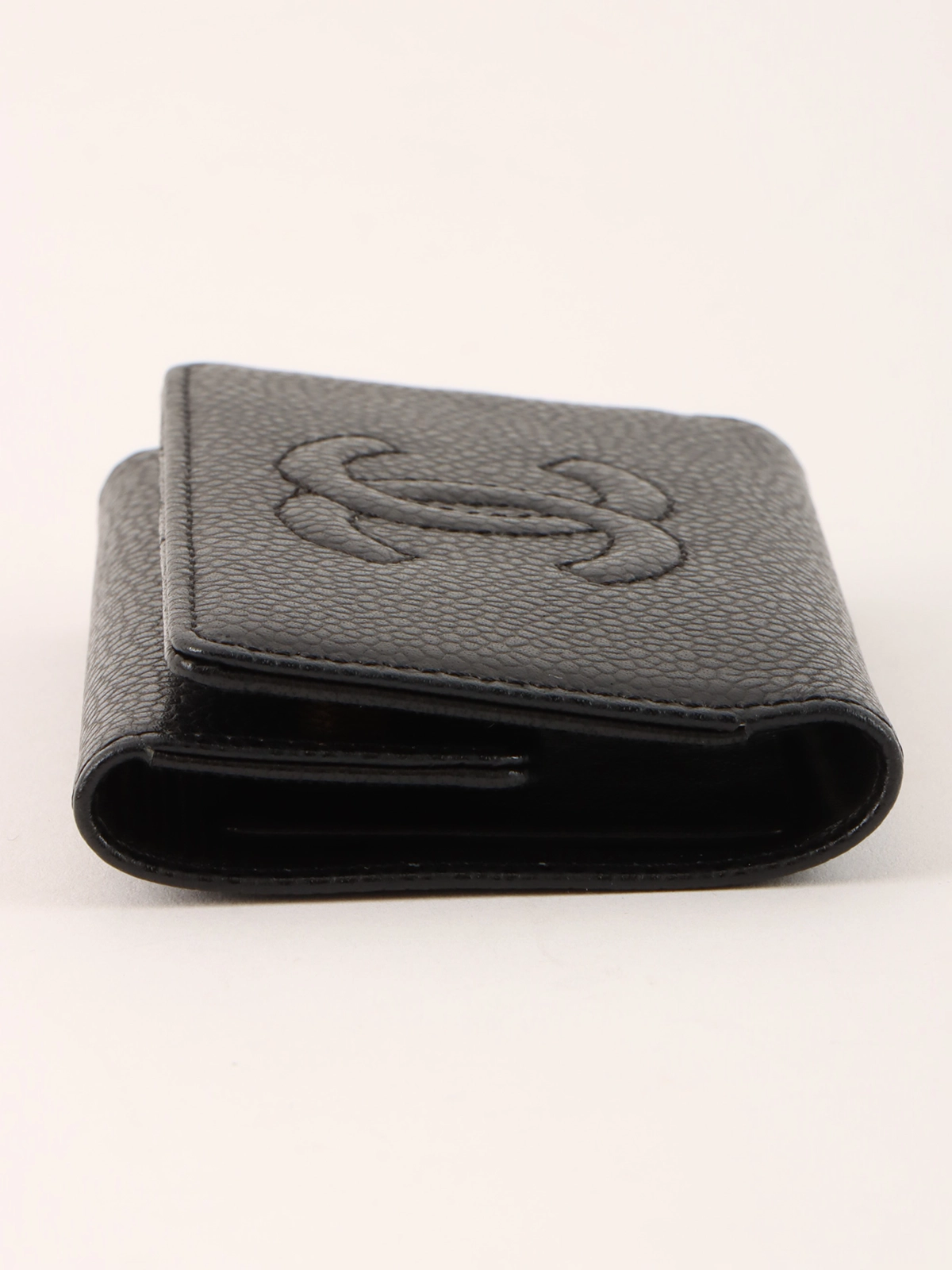 CHANEL シャネル　ヴィンテージ　キーケース　キャビアスキン CHANEL 2007年頃製 キャビアスキンCCマークステッチキーケース