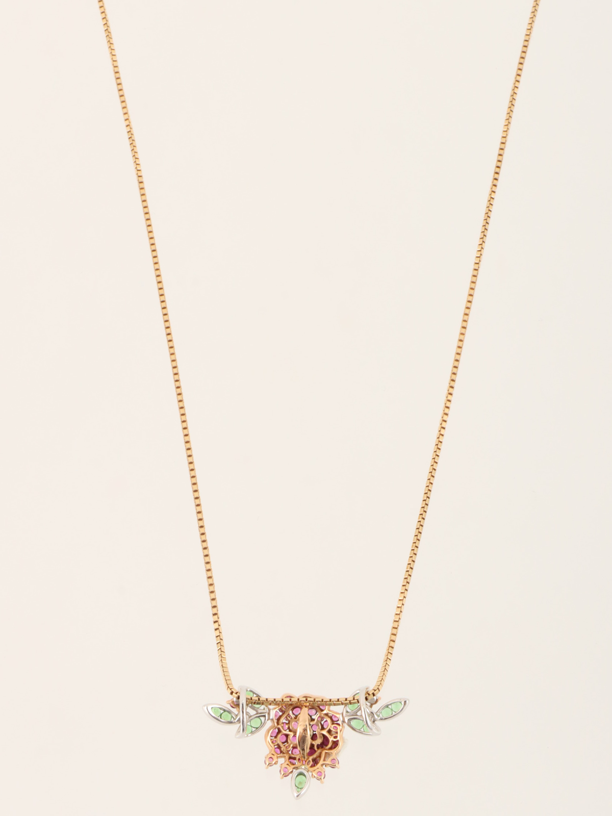 Selection Jewelry 18K ルビーローズモブーケネックレス ローズ